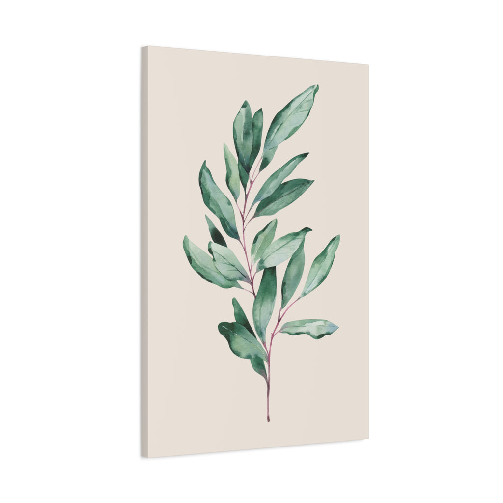 Eucalyptus Watercolor Canvas Wall Art — Matte Stretched 1.25"