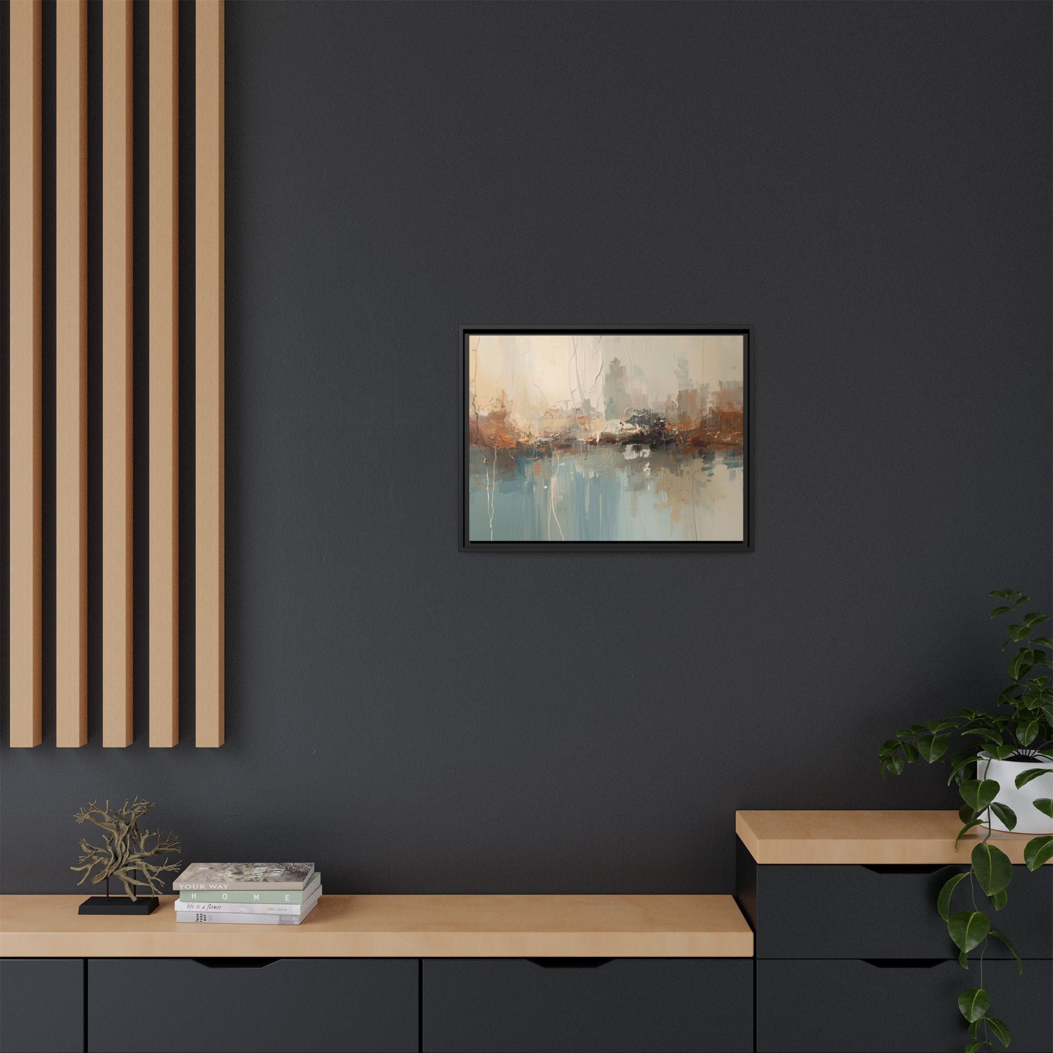 Serene Watercolour Abstract Canvas Print – Matte Framed Wall Art