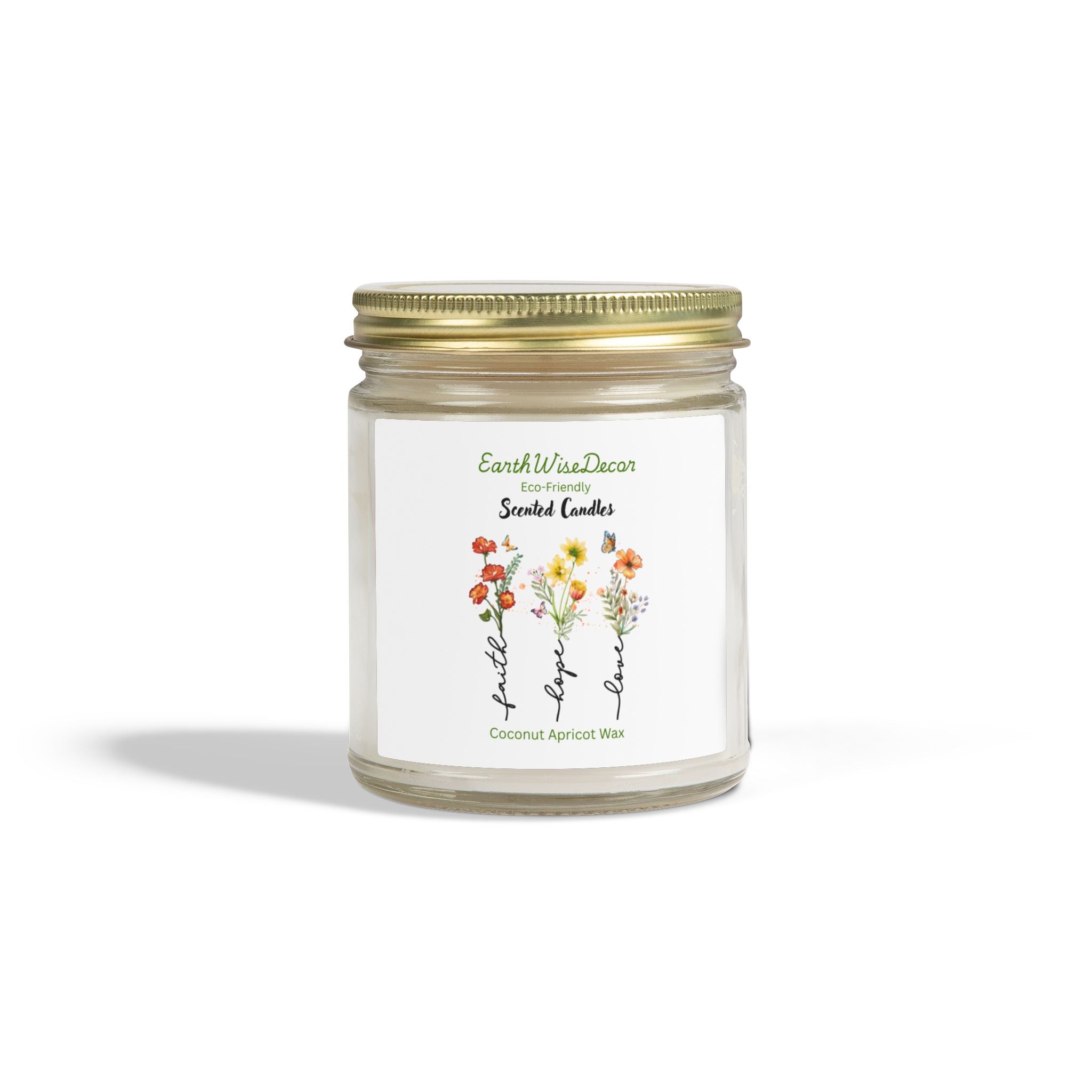 Floral Motivational Coconut Apricot Candle (4oz & 9oz)