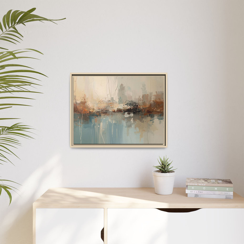 Serene Watercolour Abstract Canvas Print – Matte Framed Wall Art