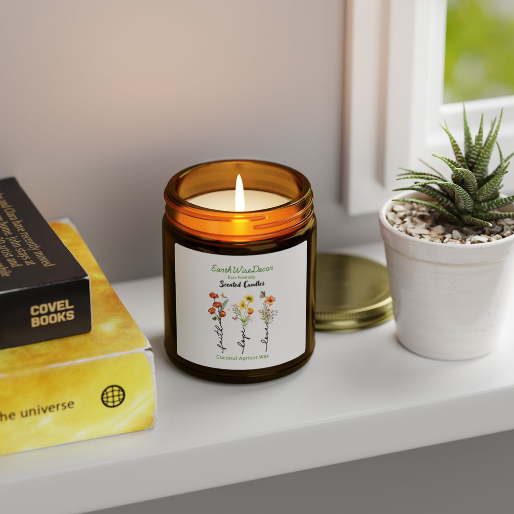 Floral Motivational Coconut Apricot Candle (4oz & 9oz)
