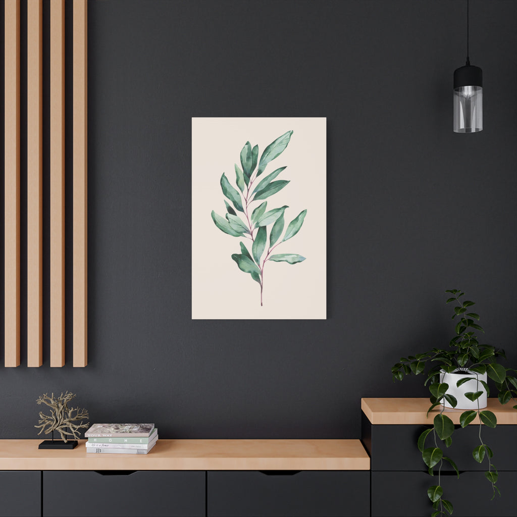 Eucalyptus Watercolor Canvas Wall Art — Matte Stretched 1.25"