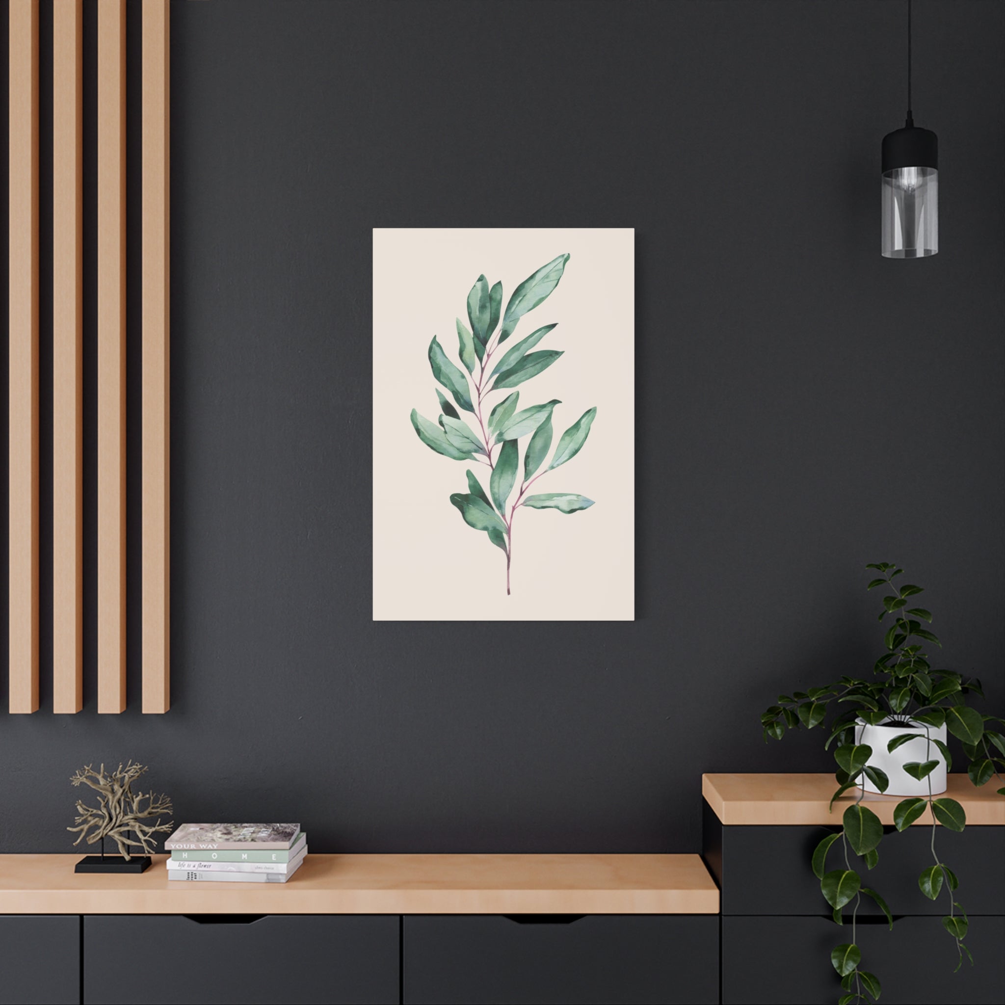 Eucalyptus Watercolor Canvas Wall Art — Matte Stretched 1.25"