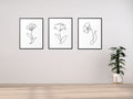 Minimal Line Art Floral Print Set Of 3