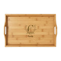 Personalized Engraved Bamboo Serving Tray -  Family Monogram