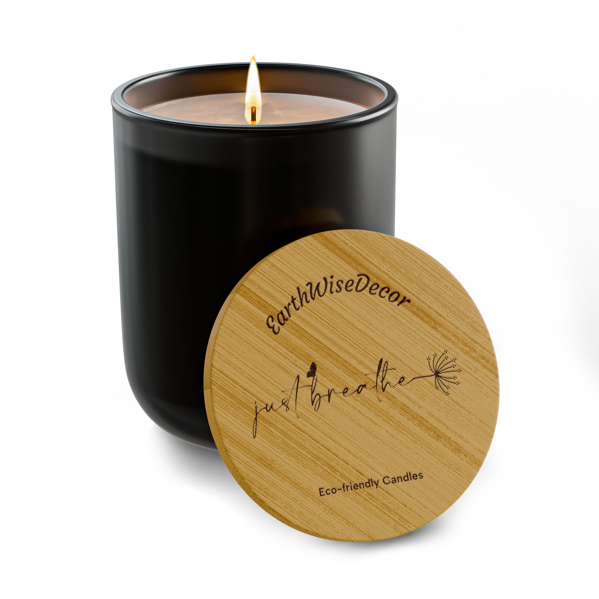 Just Breathe Engraved Soy Candle — 14oz Scented Eco-Friendly