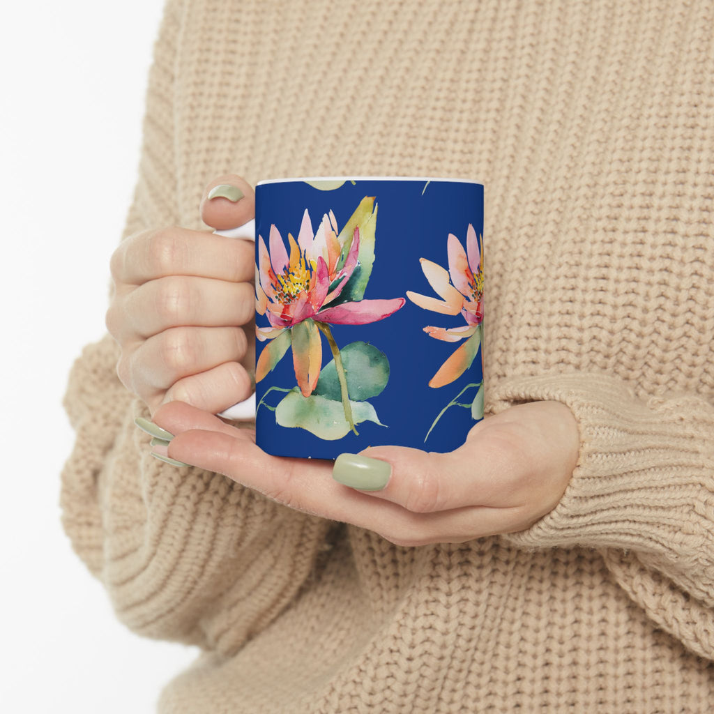 Waterlily Ceramic Coffee Mug – Floral Waterlily 11oz & 15oz Tea Cup