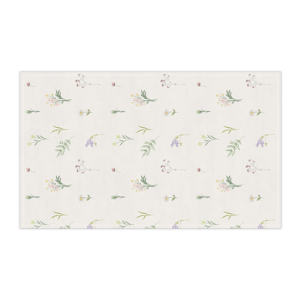 Floral Sprigs Cotton Tea Towel – Pastel Wildflower Kitchen Towel