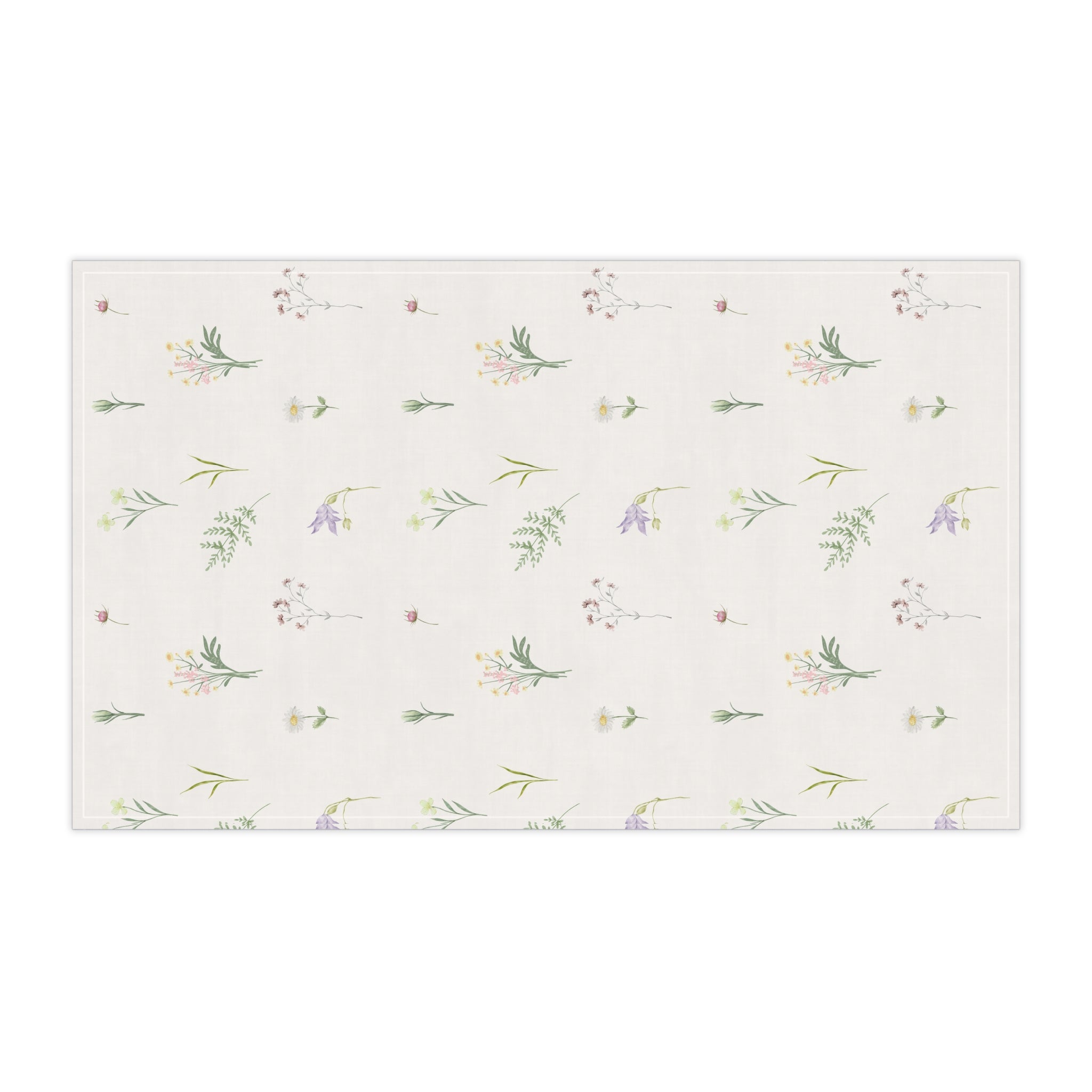Floral Sprigs Cotton Tea Towel – Pastel Wildflower Kitchen Towel