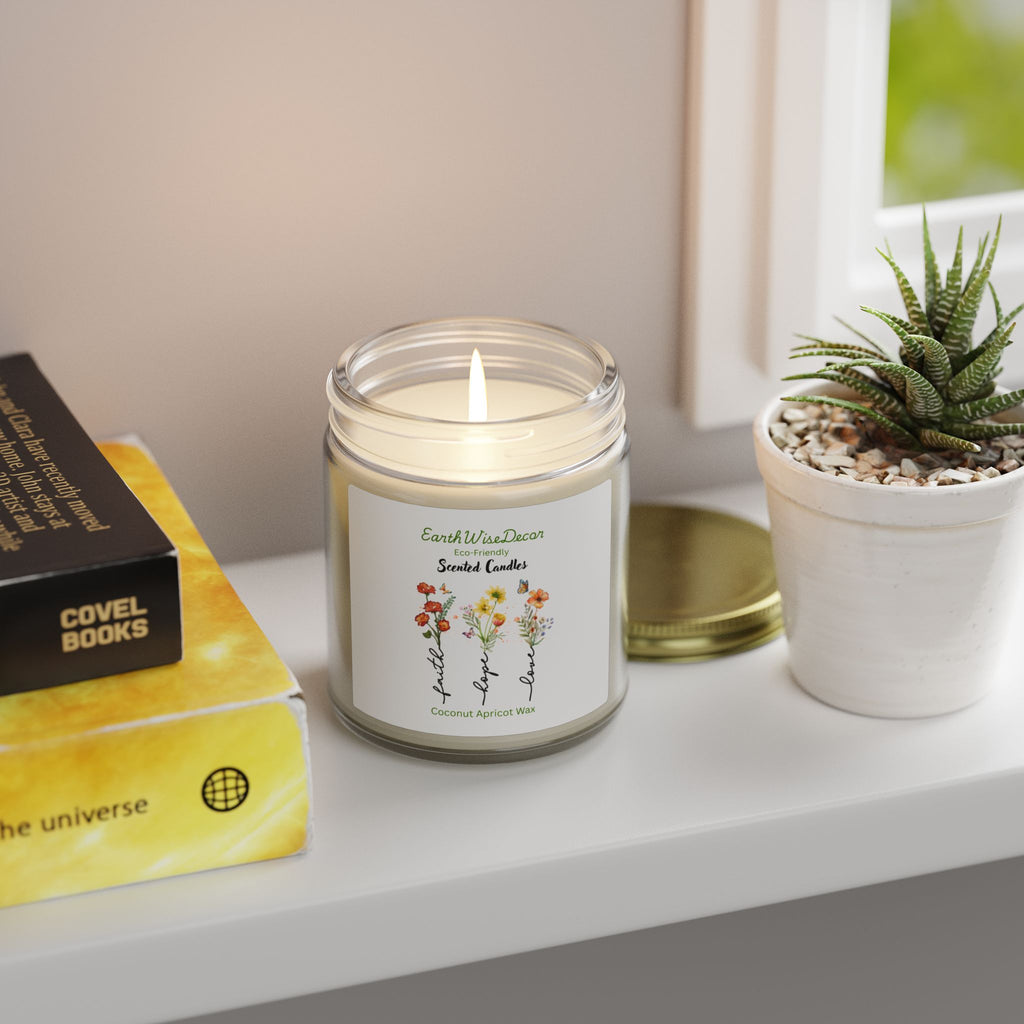 Floral Motivational Coconut Apricot Candle (4oz & 9oz)