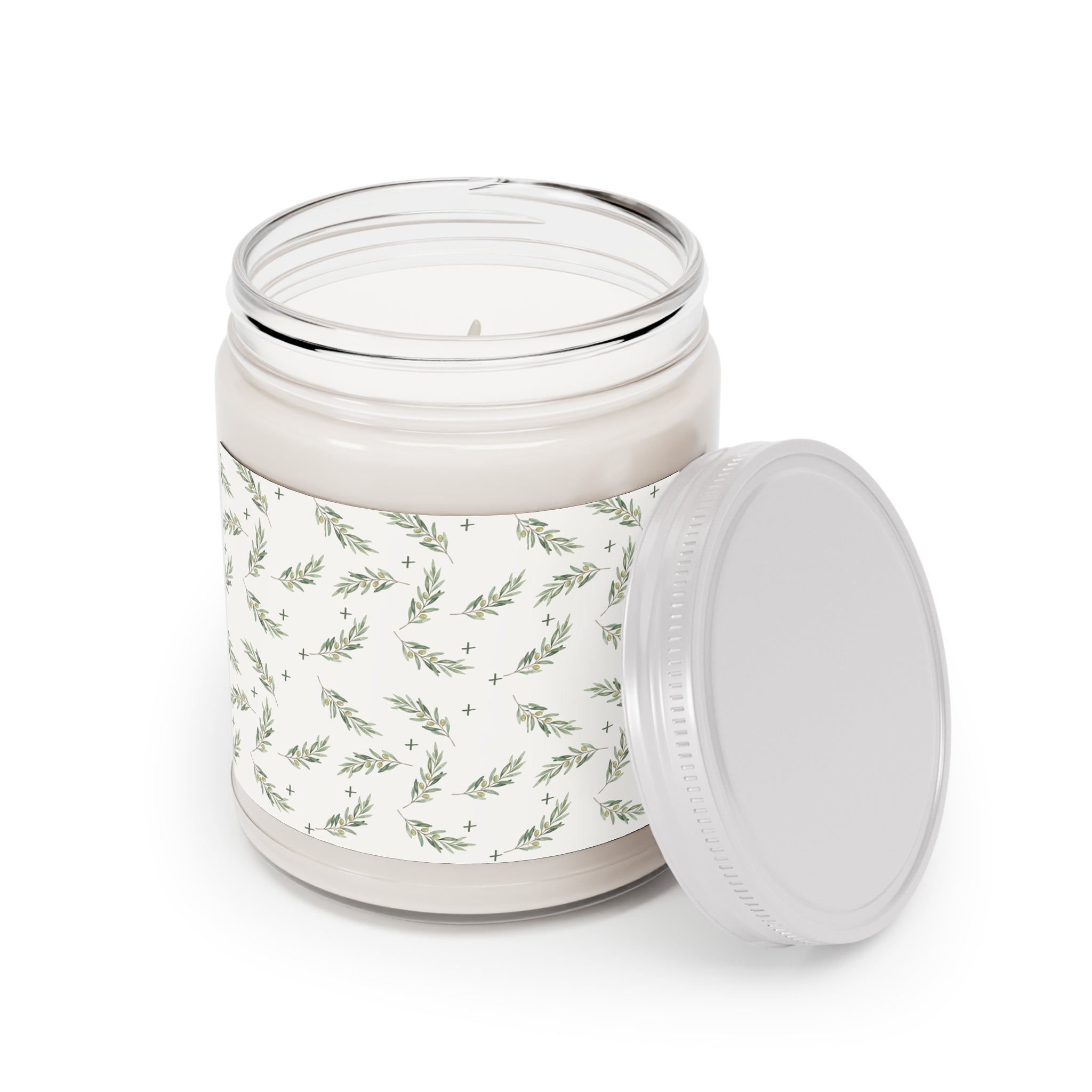 Olive Branch Soy Candle — 9oz Scented Soy Candle with White Lid