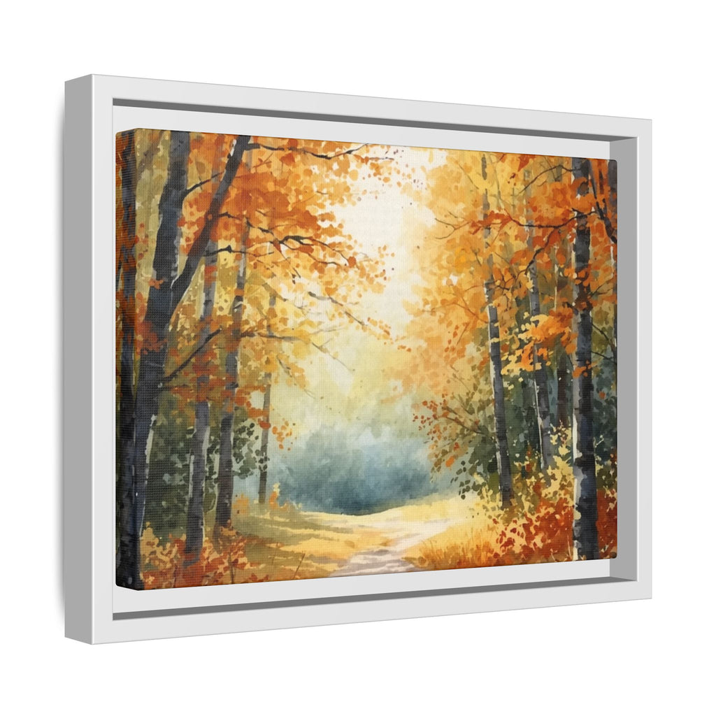 Autumn Forest Framed Canvas Wall Art — Matte Multi-Color
