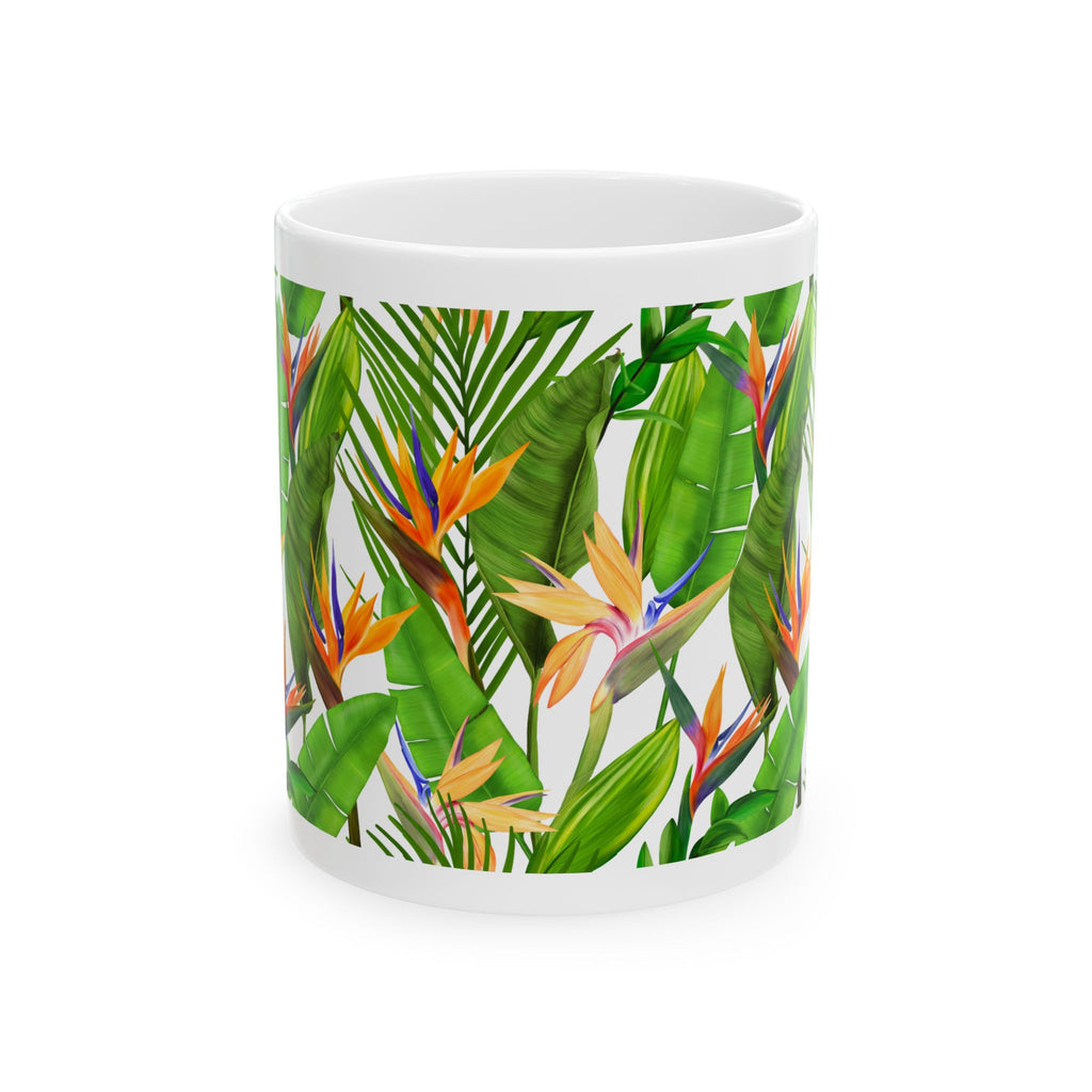 Bird of Paradise Strelitzia Ceramic Mug — Botanical Coffee Tea Cup (11oz/15oz)