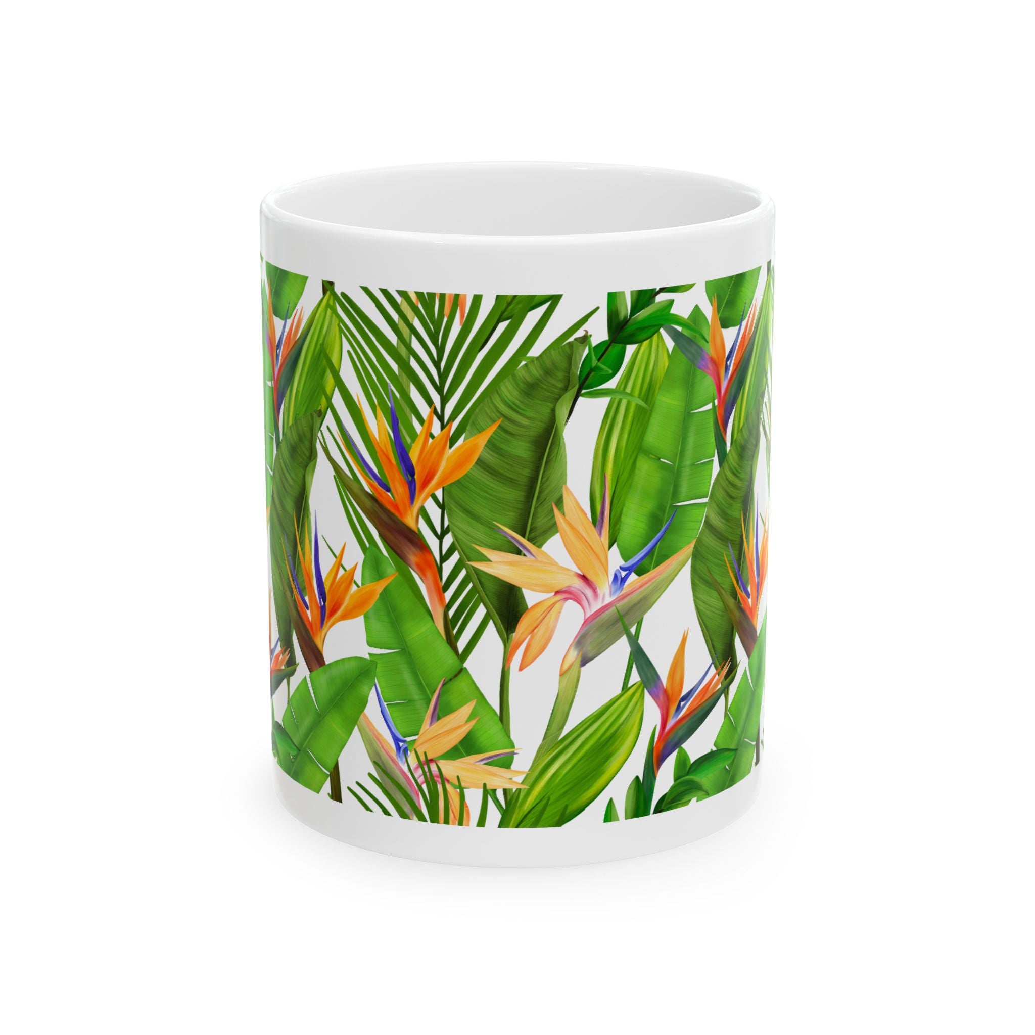 Bird of Paradise Strelitzia Ceramic Mug — Botanical Coffee Tea Cup (11oz/15oz)