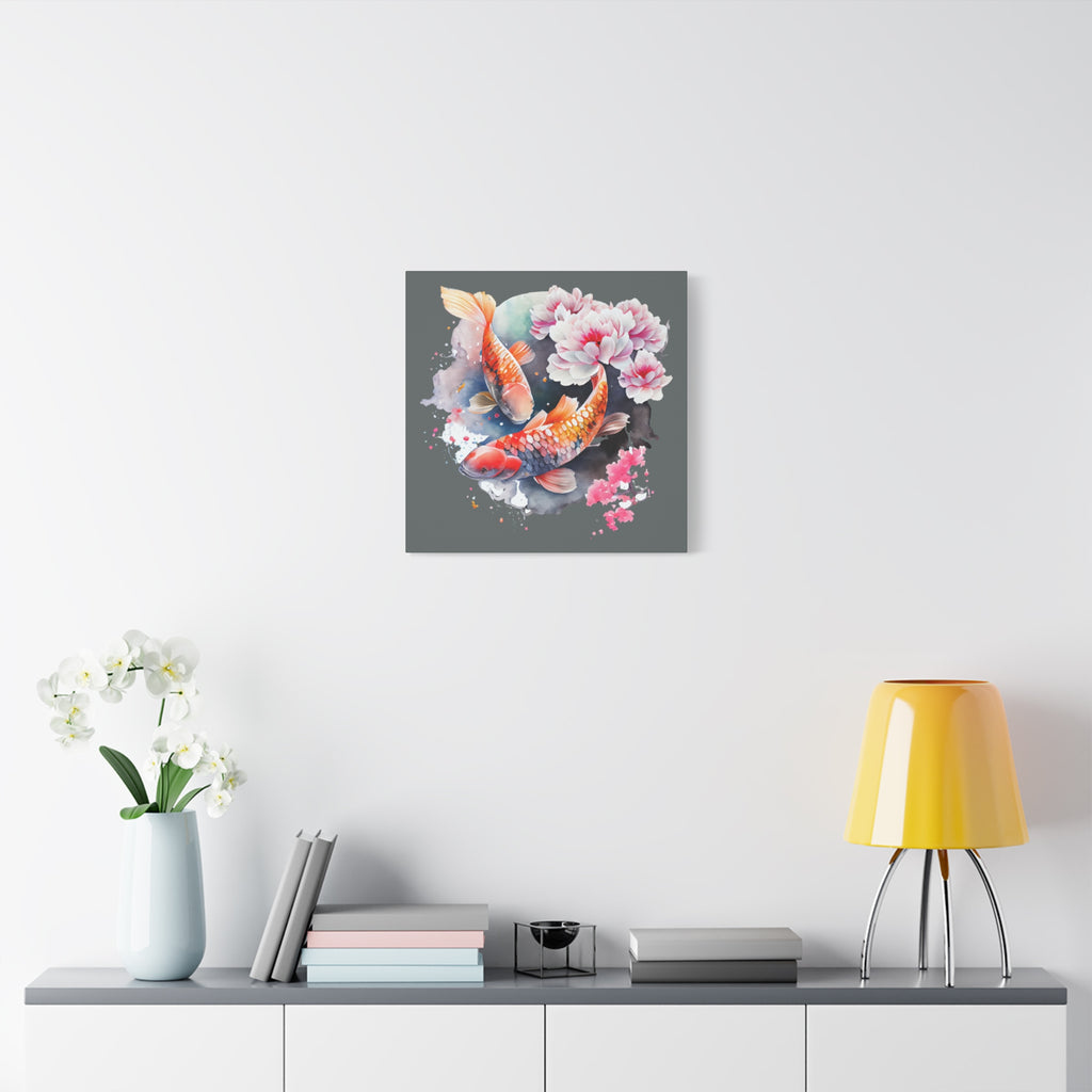 Koi Fish Watercolor Canvas Wall Art — Matte Stretched Canvas