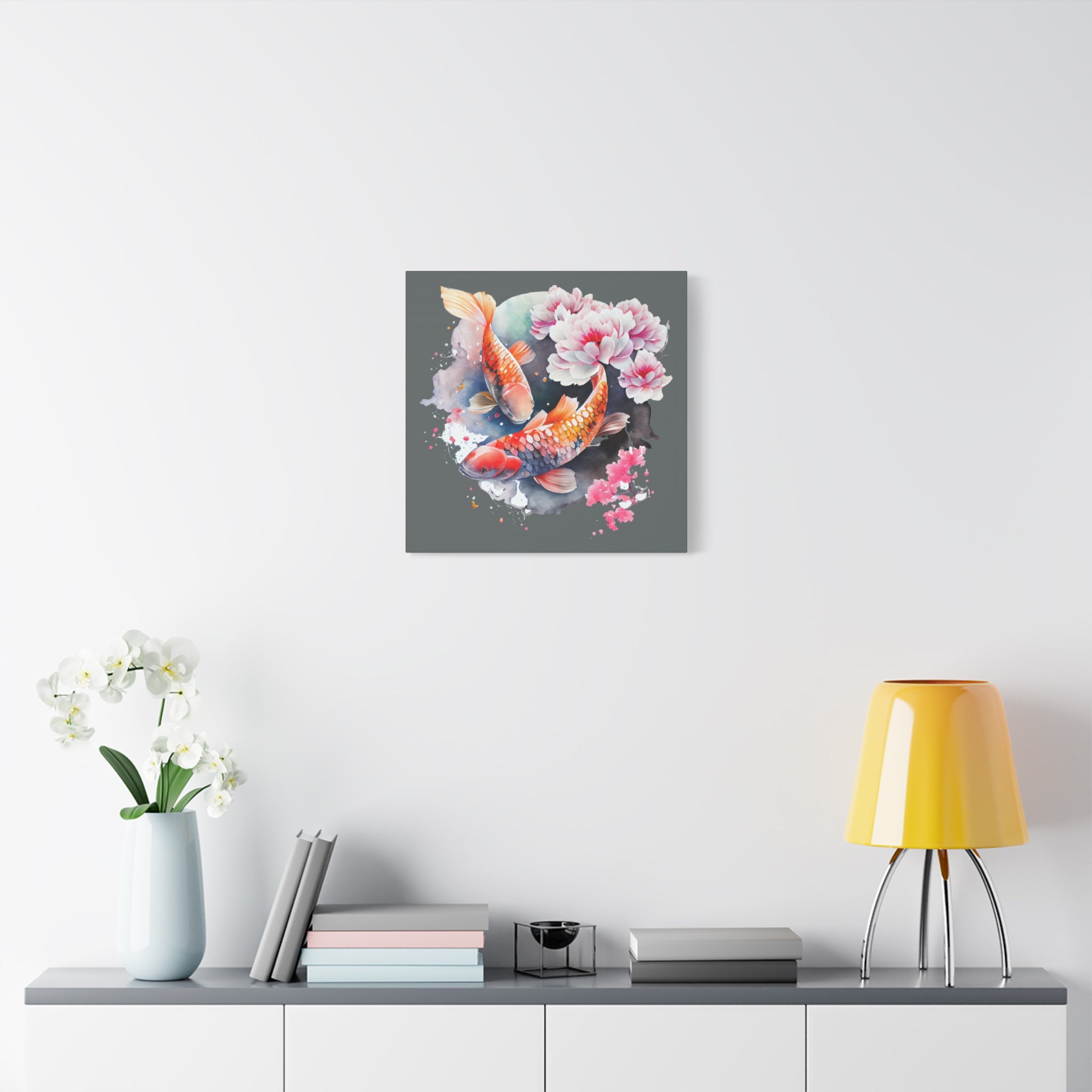 Koi Fish Watercolor Canvas Wall Art — Matte Stretched Canvas