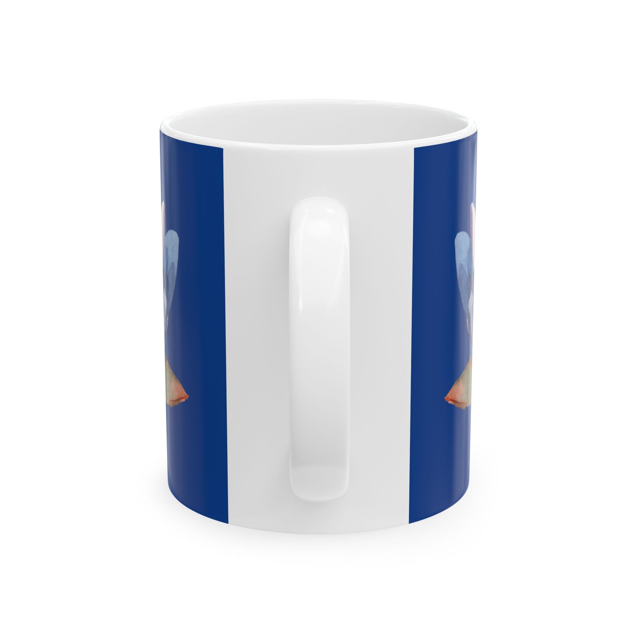 Blue Waterlily Floral Ceramic Mug — Waterlily Coffee Tea Cup (11oz, 15oz)