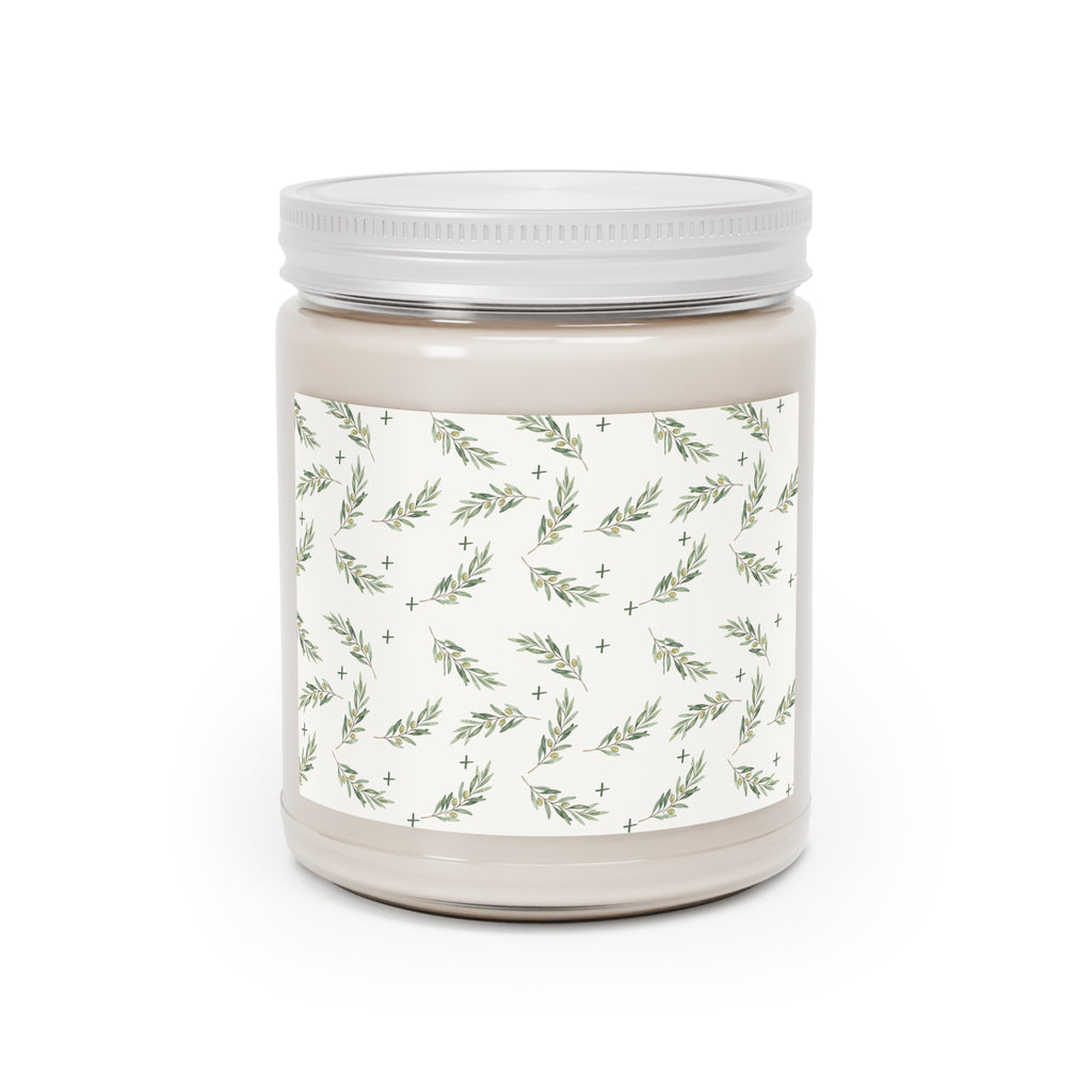 Olive Branch Soy Candle — 9oz Scented Soy Candle with White Lid