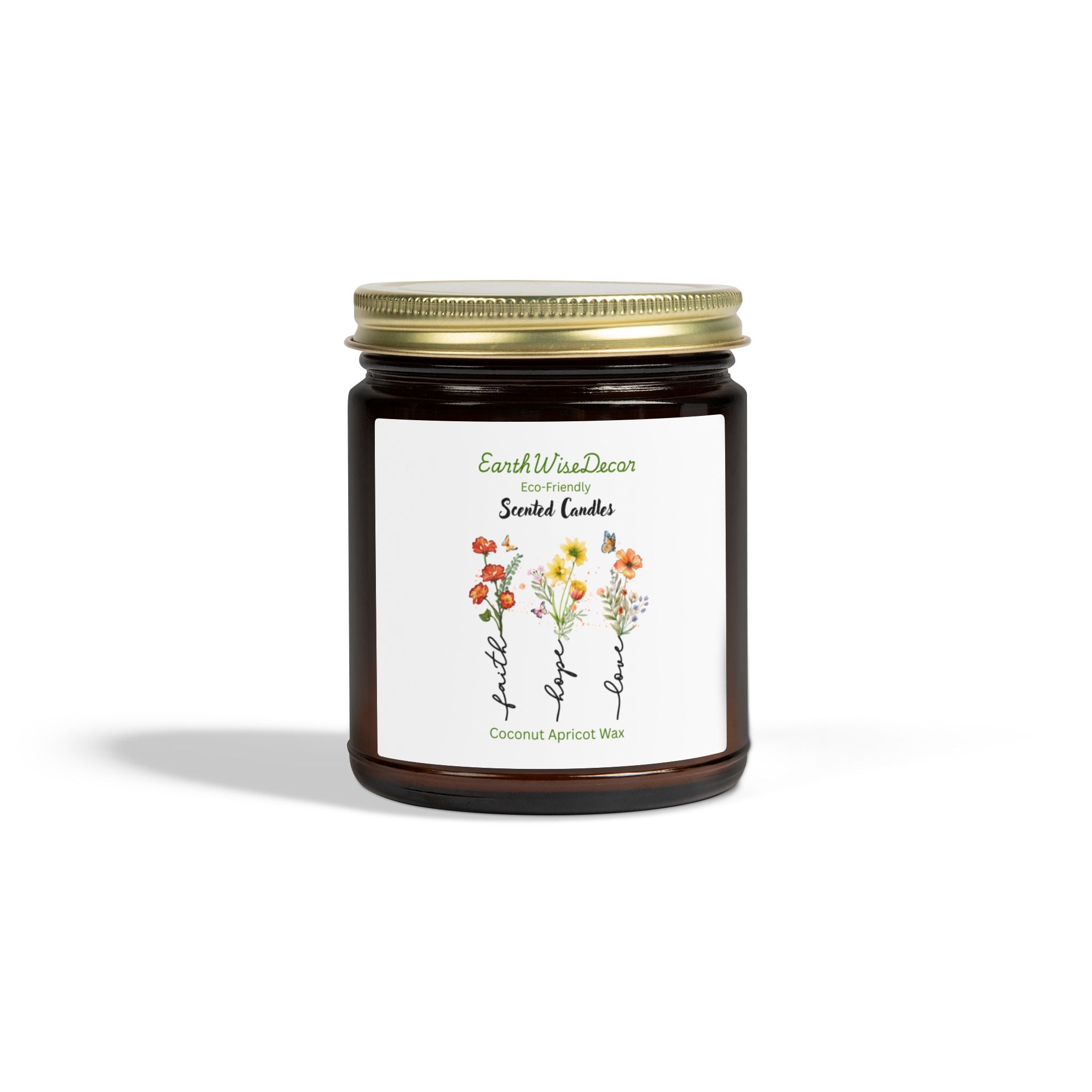 Floral Motivational Coconut Apricot Candle (4oz & 9oz)