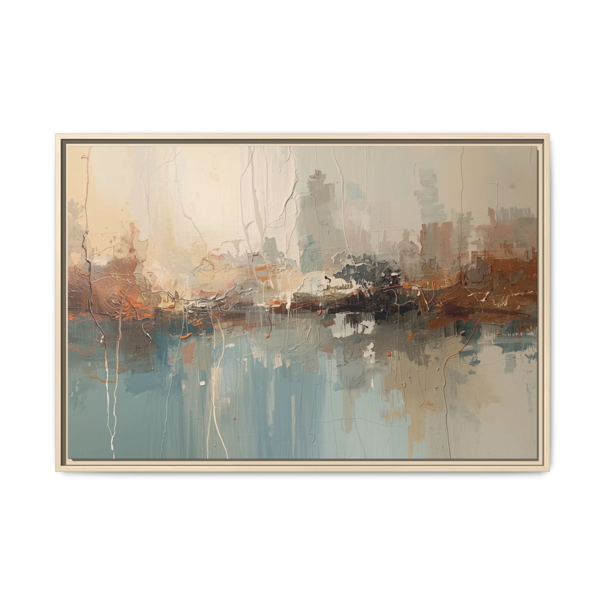 Serene Watercolour Abstract Canvas Print – Matte Framed Wall Art