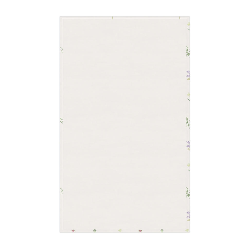 Floral Sprigs Cotton Tea Towel – Pastel Wildflower Kitchen Towel