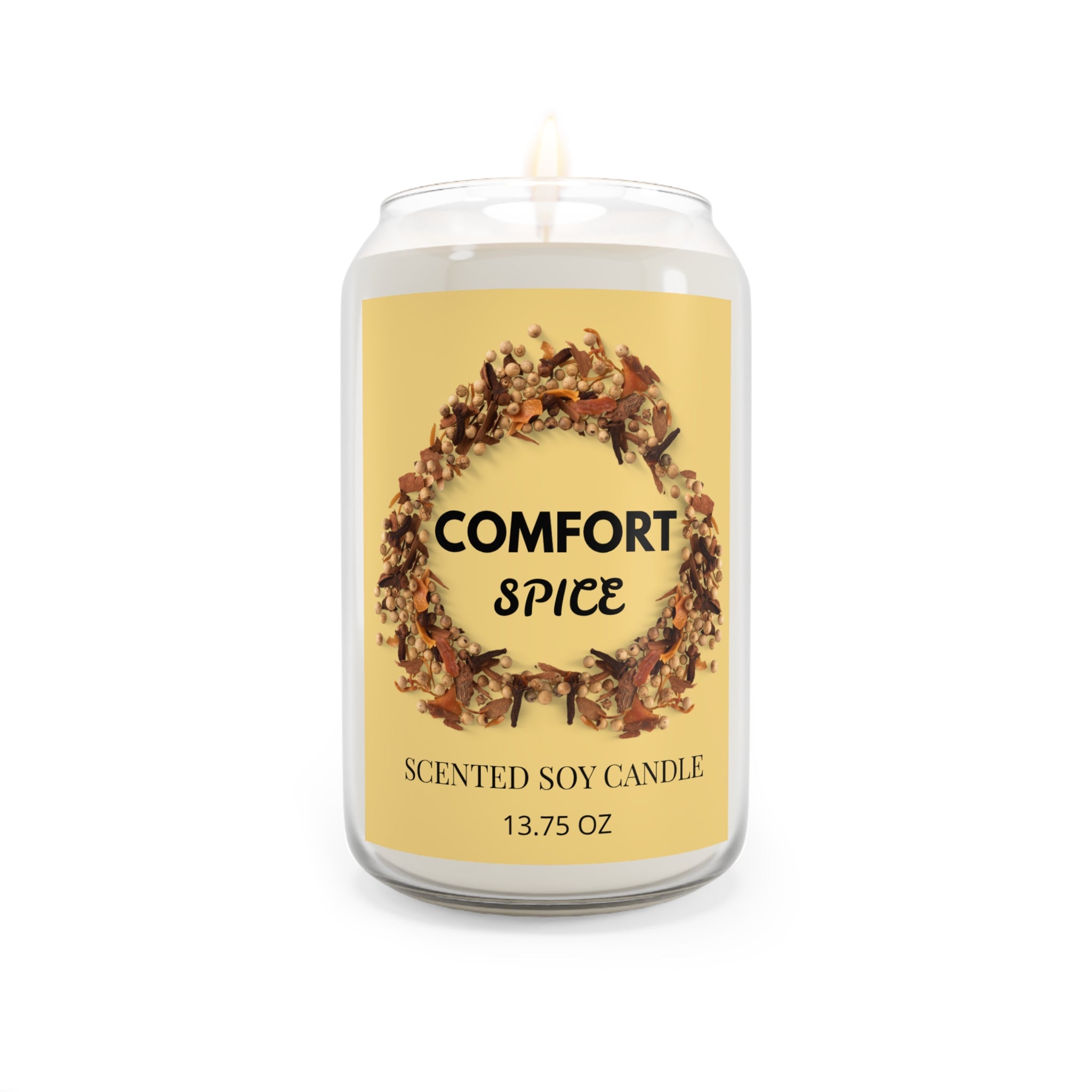 Comfort Spice Soy Candle — 13.75 oz Scented Jar (Autumn & Cozy Home Fragrance)