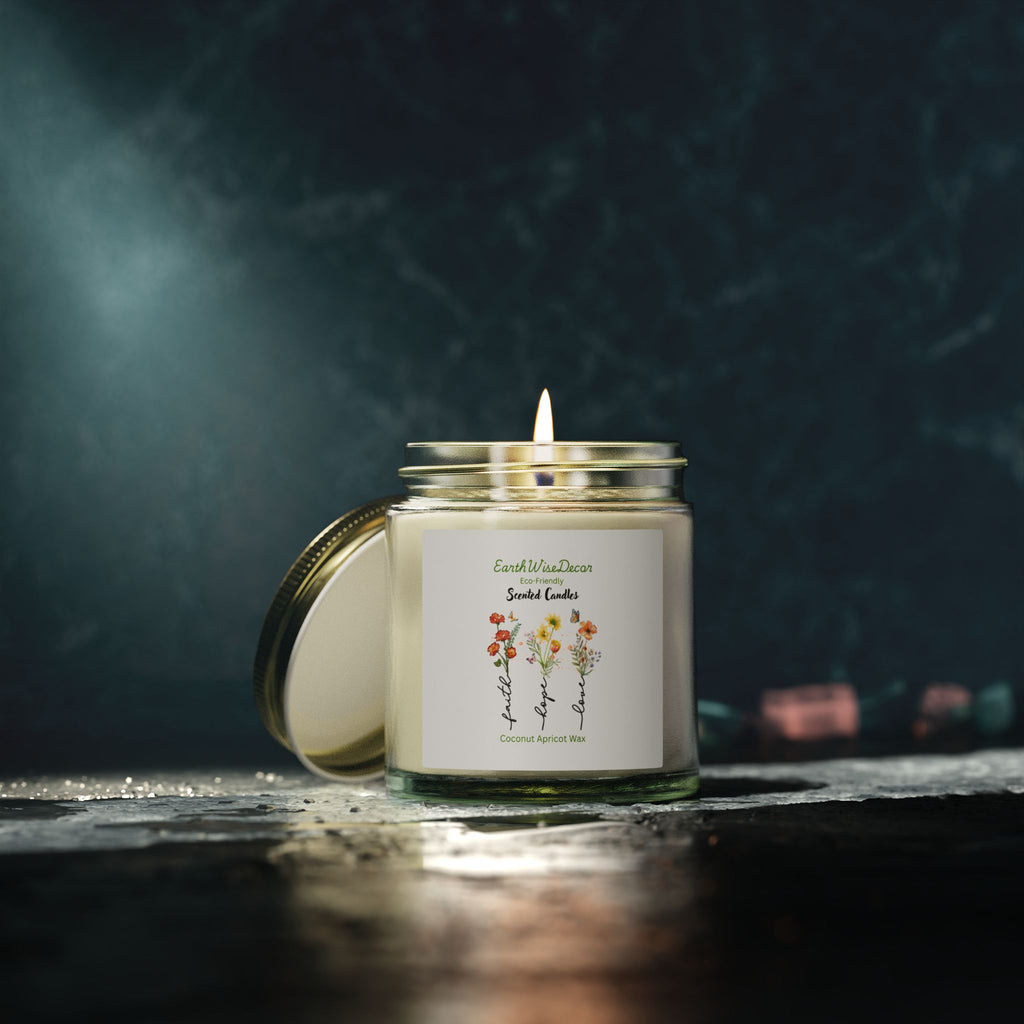 Floral Motivational Coconut Apricot Candle (4oz & 9oz)
