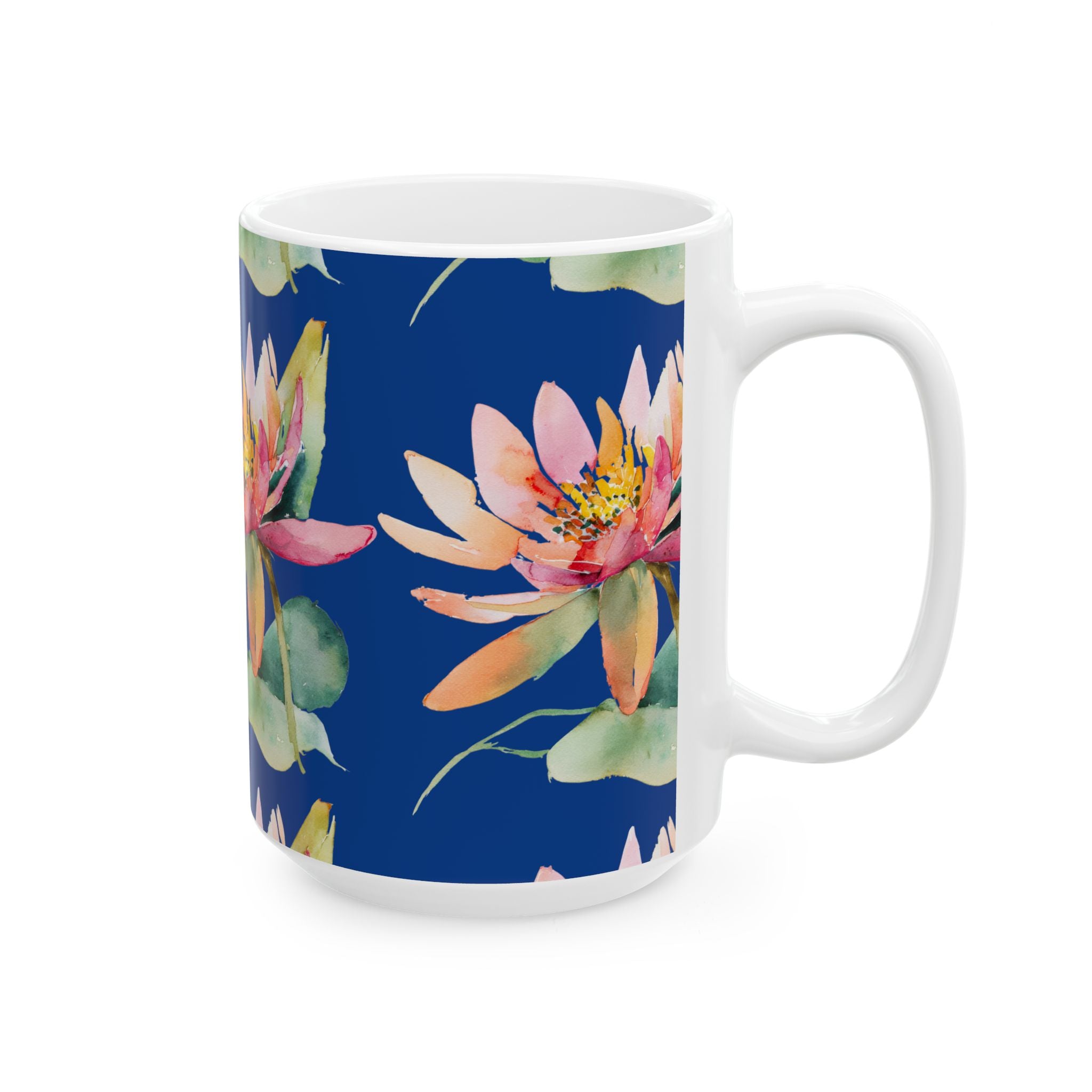 Waterlily Ceramic Coffee Mug – Floral Waterlily 11oz & 15oz Tea Cup