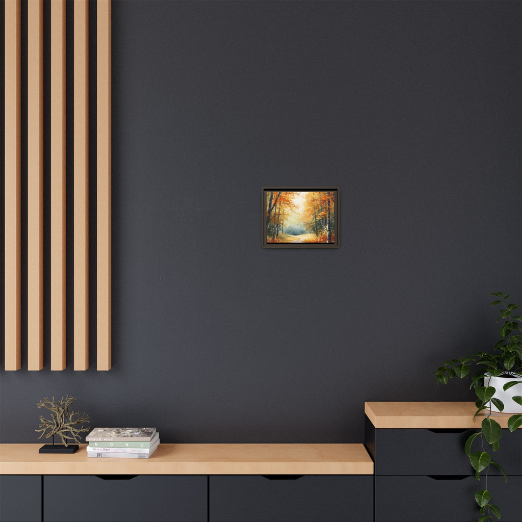 Autumn Forest Framed Canvas Wall Art — Matte Multi-Color