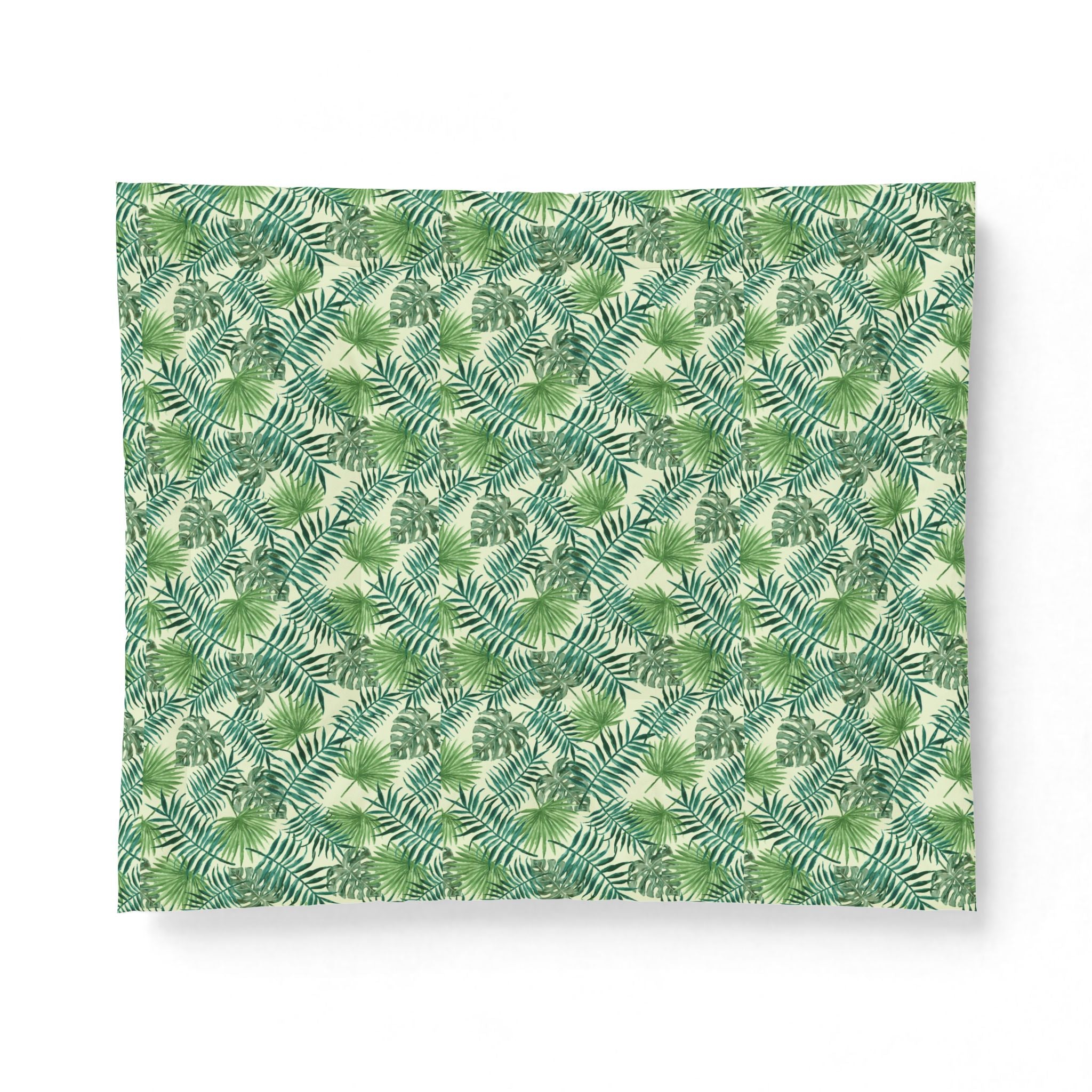 Palm Leaf Botanical Cotton Comforter — Tropical Leaf Print Bedding