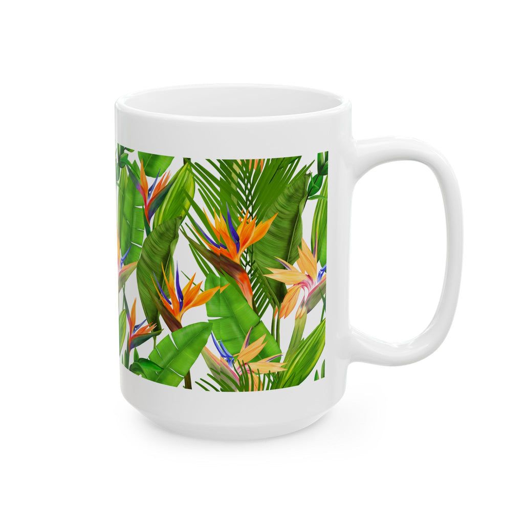 Bird of Paradise Strelitzia Ceramic Mug — Botanical Coffee Tea Cup (11oz/15oz)