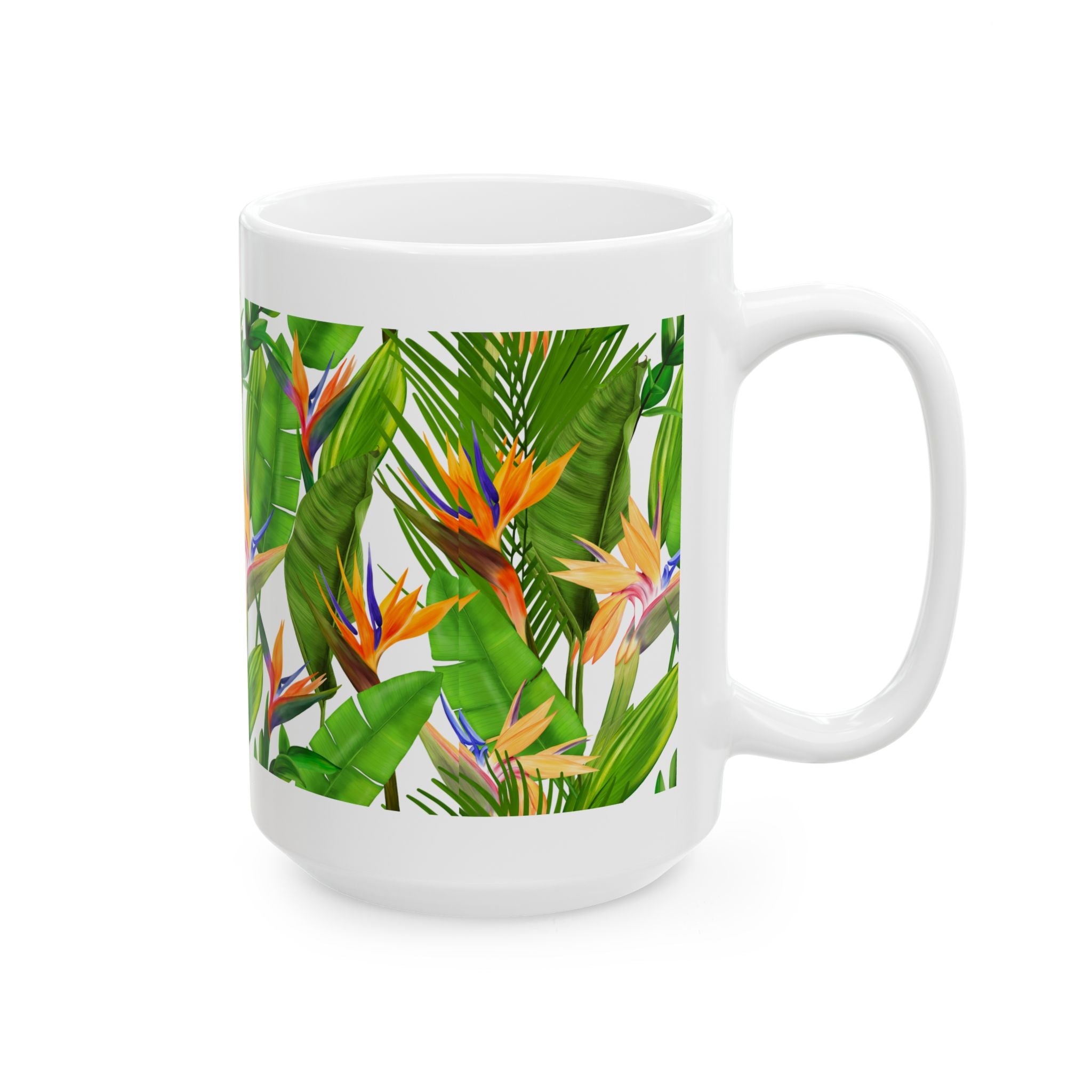 Bird of Paradise Strelitzia Ceramic Mug — Botanical Coffee Tea Cup (11oz/15oz)