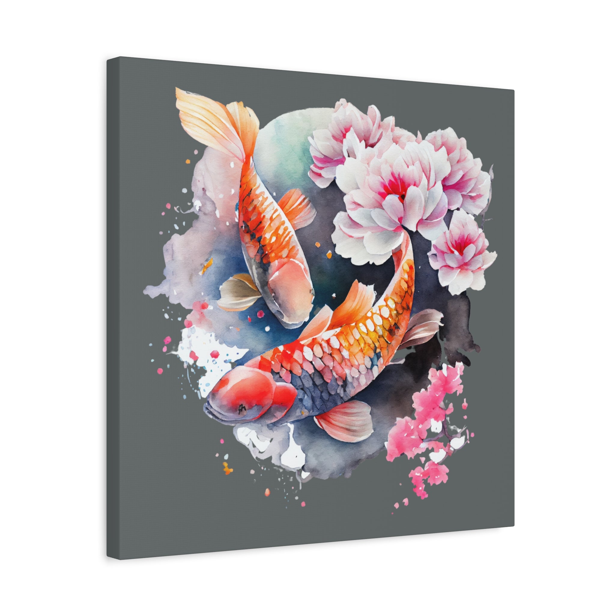 Koi Fish Watercolor Canvas Wall Art — Matte Stretched Canvas