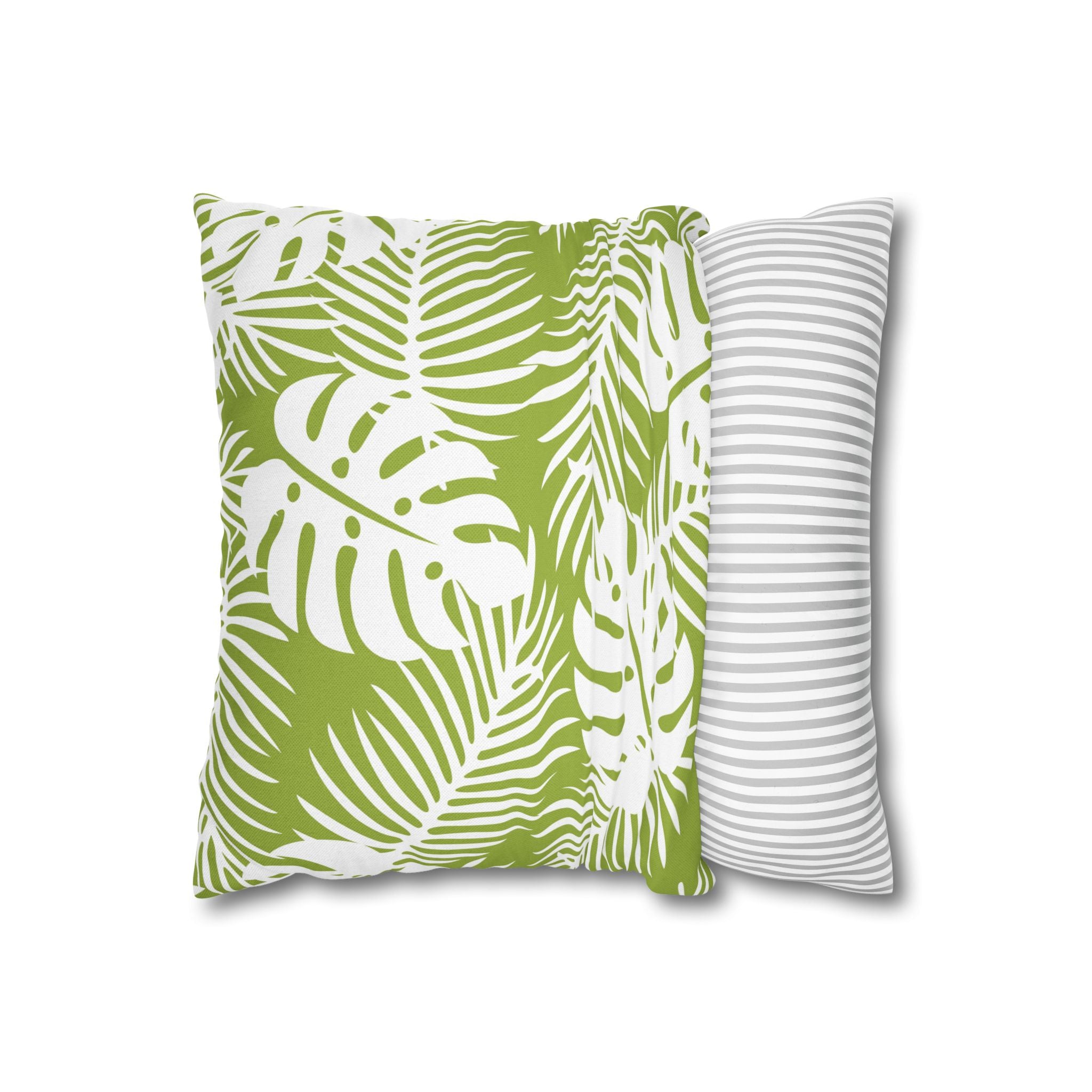 Tropical Leaf Pattern Square Pillowcase — Botanical Tropical Pillowcase
