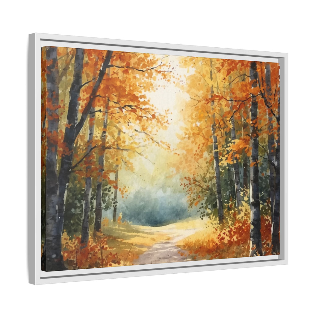 Autumn Forest Framed Canvas Wall Art — Matte Multi-Color