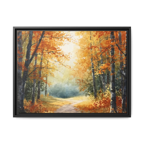 Autumn Forest Framed Canvas Wall Art — Matte Multi-Color