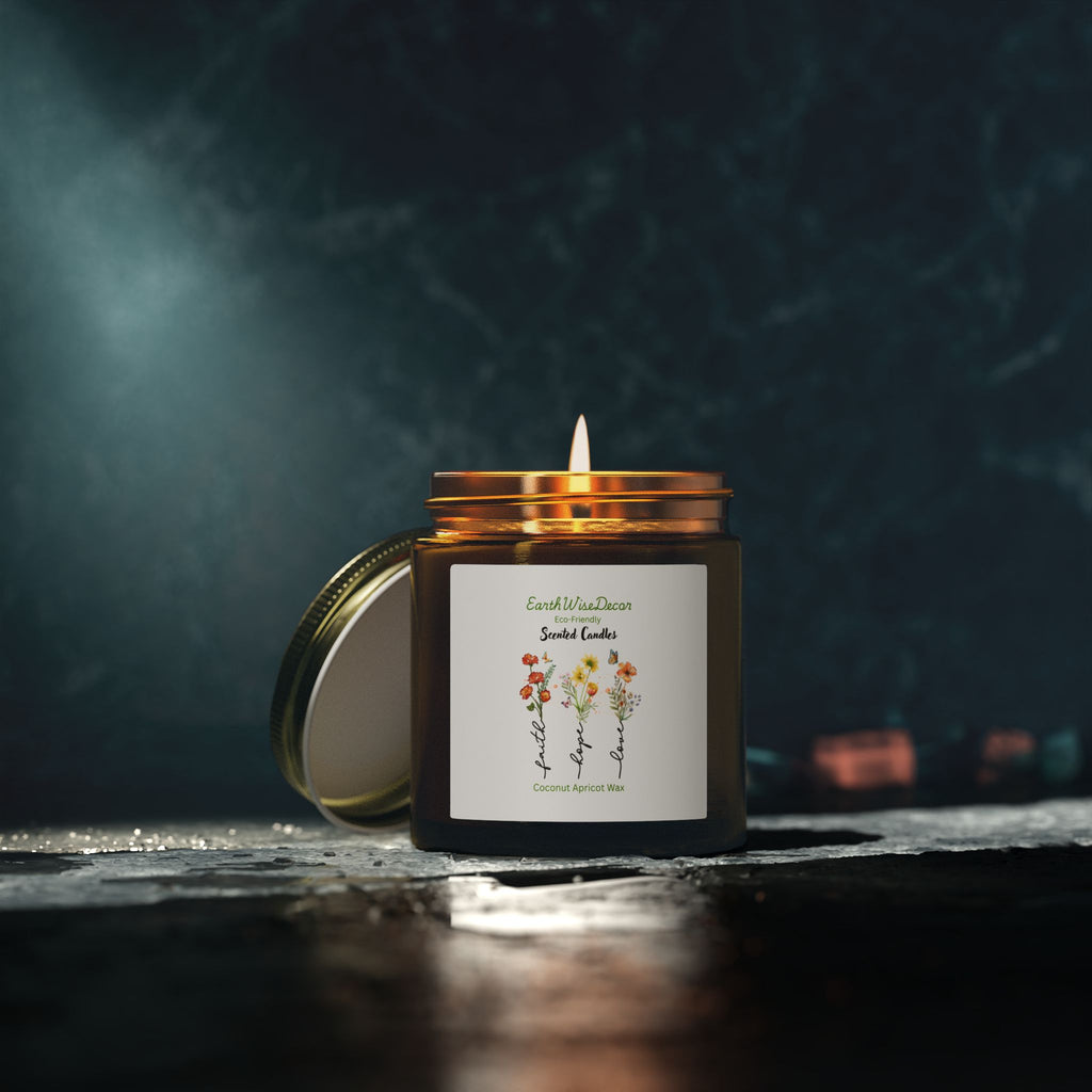 Floral Motivational Coconut Apricot Candle (4oz & 9oz)