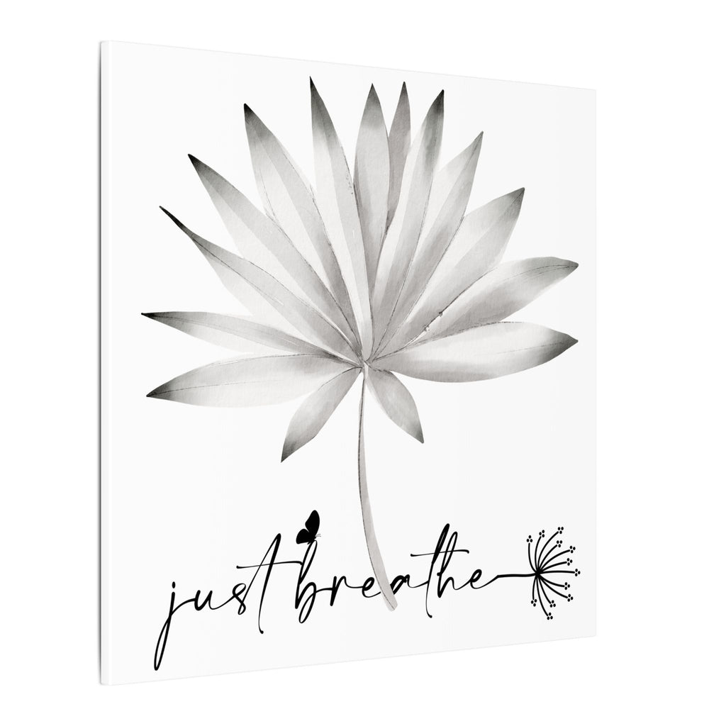Just Breathe Wall Art Canvas — Minimalist Botanical Matte Print