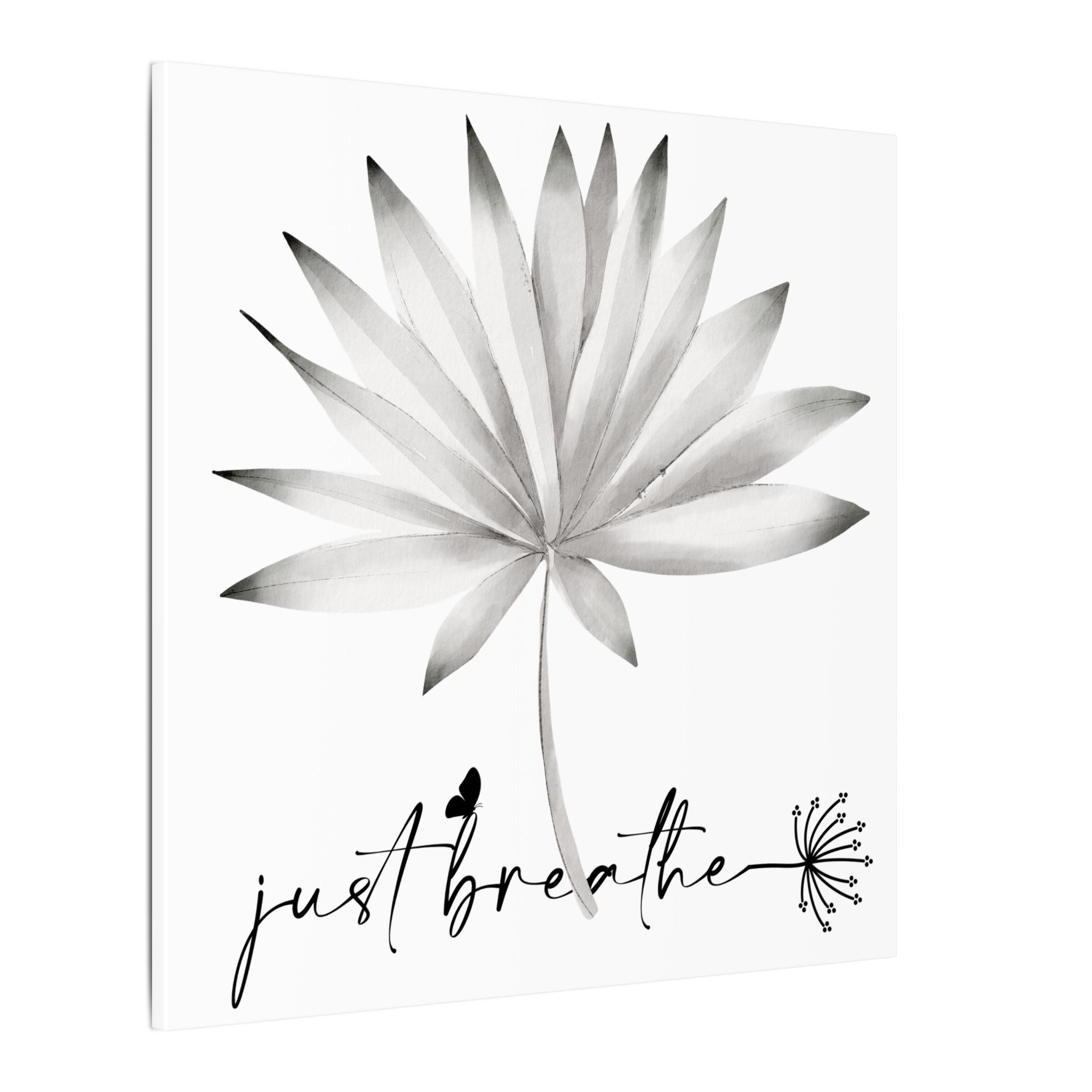 Just Breathe Wall Art Canvas — Minimalist Botanical Matte Print