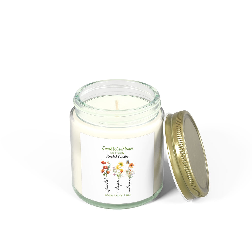 Floral Motivational Coconut Apricot Candle (4oz & 9oz)
