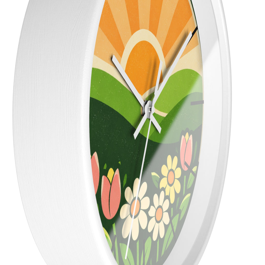 Boho Sunrise Wall Clock — Bohemian Sunrise Decorative Clock