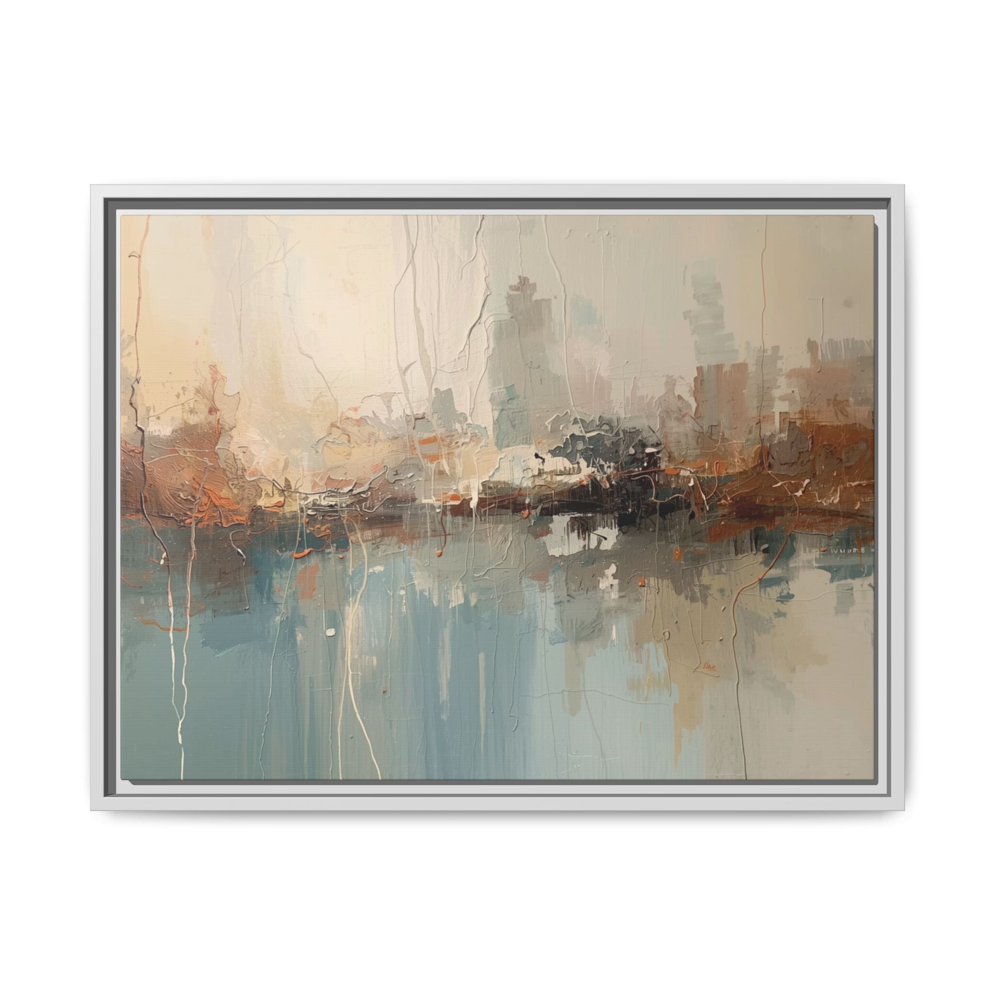 Serene Watercolour Abstract Canvas Print – Matte Framed Wall Art