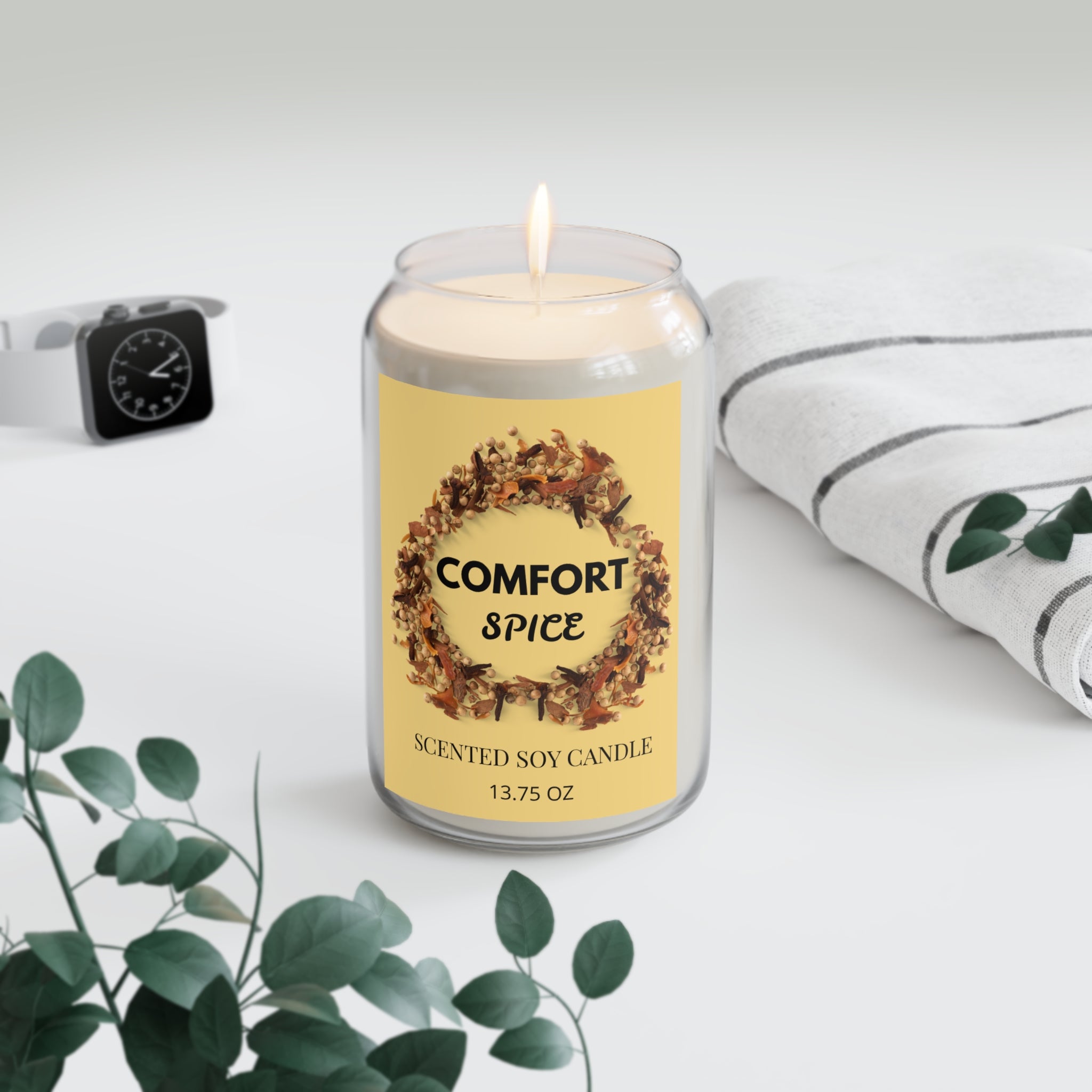 Comfort Spice Soy Candle — 13.75 oz Scented Jar (Autumn & Cozy Home Fragrance)