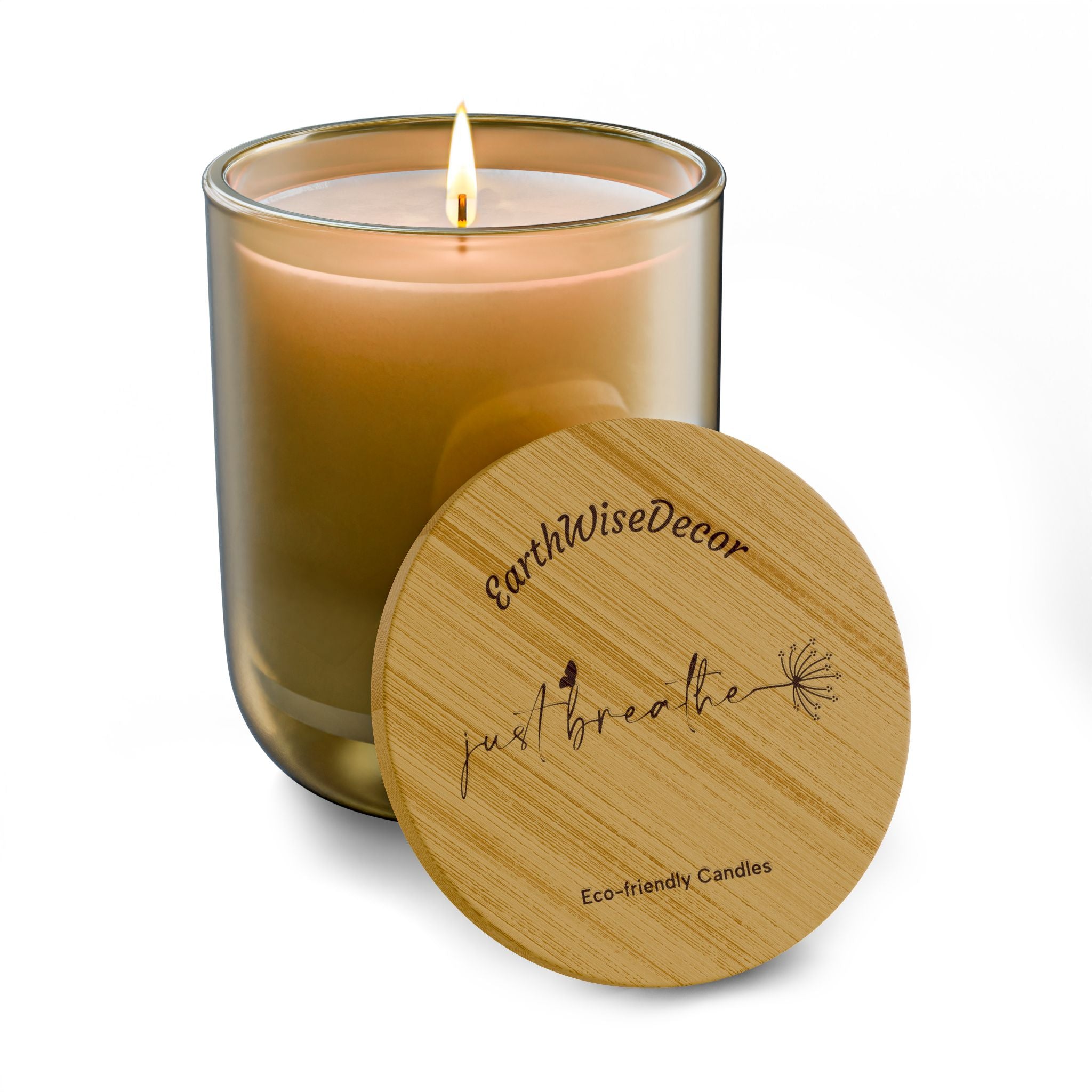 Just Breathe Engraved Soy Candle — 14oz Scented Eco-Friendly