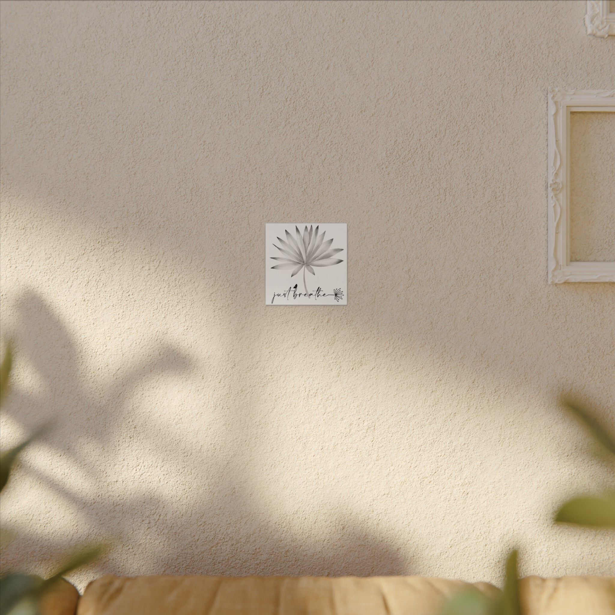 Just Breathe Wall Art Canvas — Minimalist Botanical Matte Print