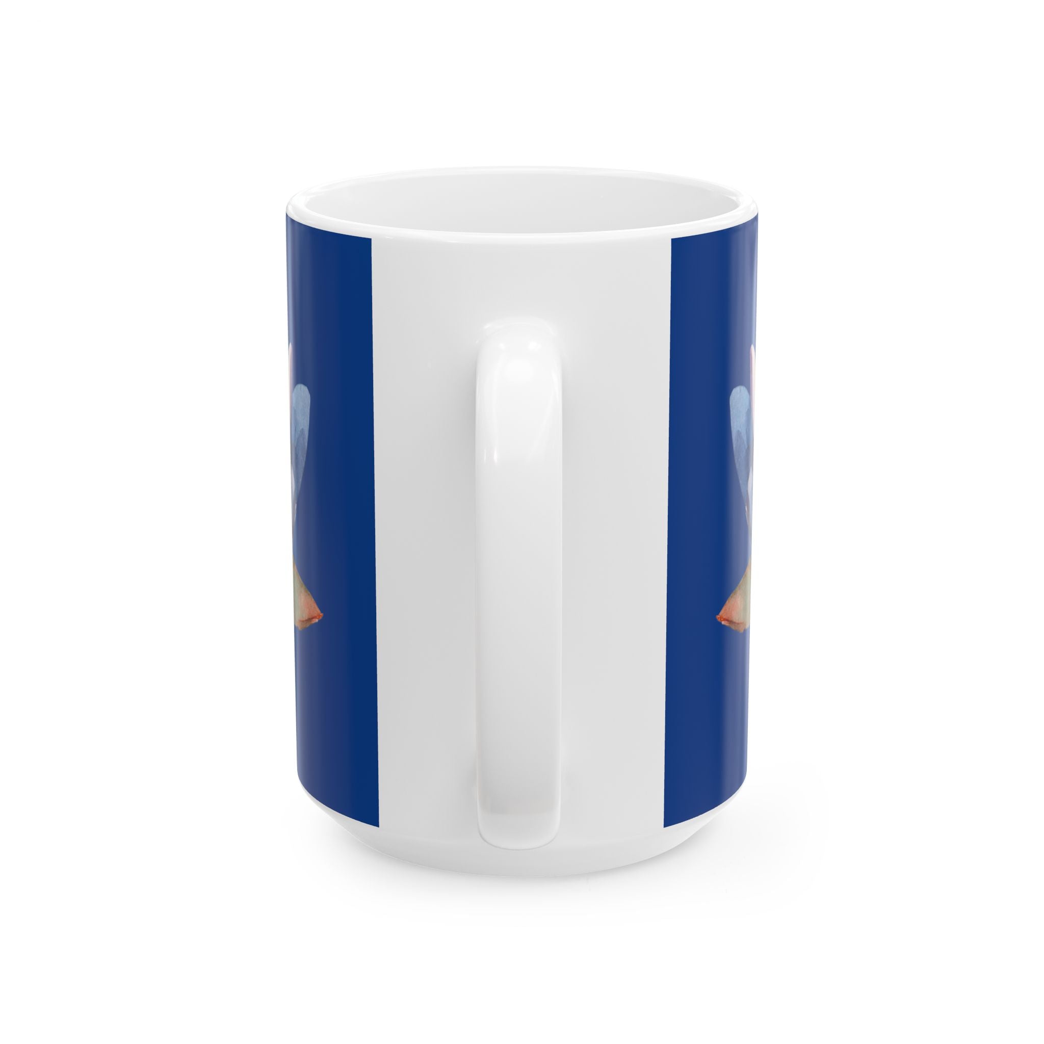 Blue Waterlily Floral Ceramic Mug — Waterlily Coffee Tea Cup (11oz, 15oz)