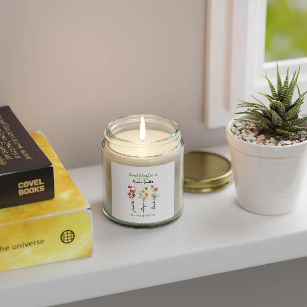Floral Motivational Coconut Apricot Candle (4oz & 9oz)