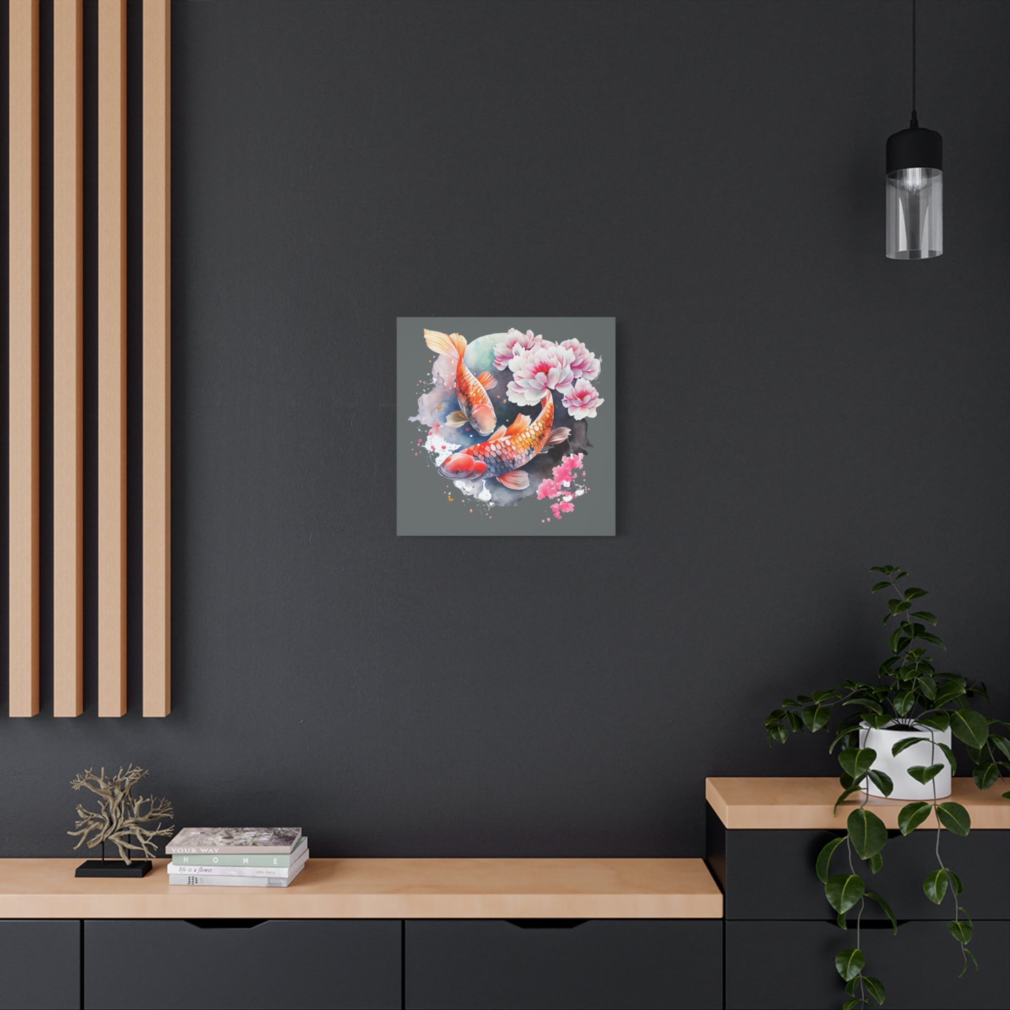 Koi Fish Watercolor Canvas Wall Art — Matte Stretched Canvas