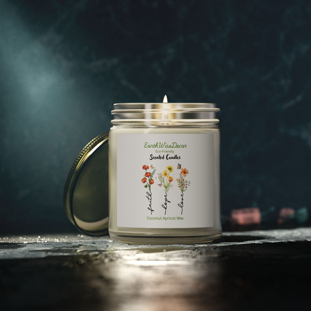 Floral Motivational Coconut Apricot Candle (4oz & 9oz)