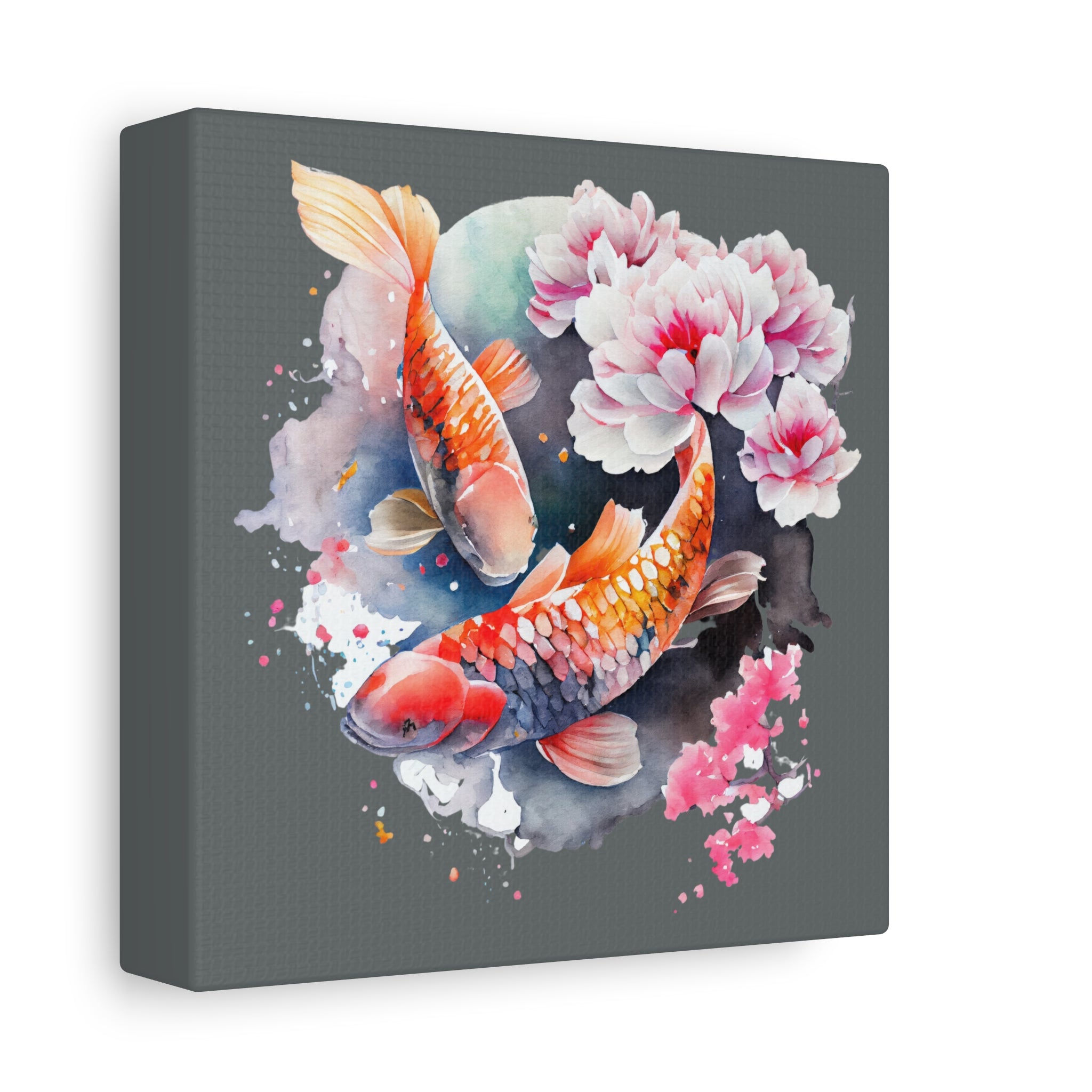 Koi Fish Watercolor Canvas Wall Art — Matte Stretched Canvas